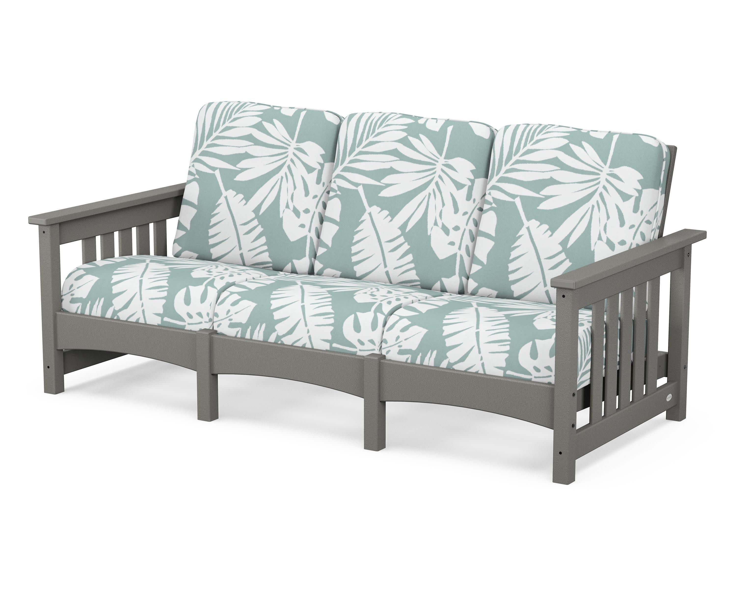 Club Mission Sofa in Slate Grey / Leaf Glacier Spa