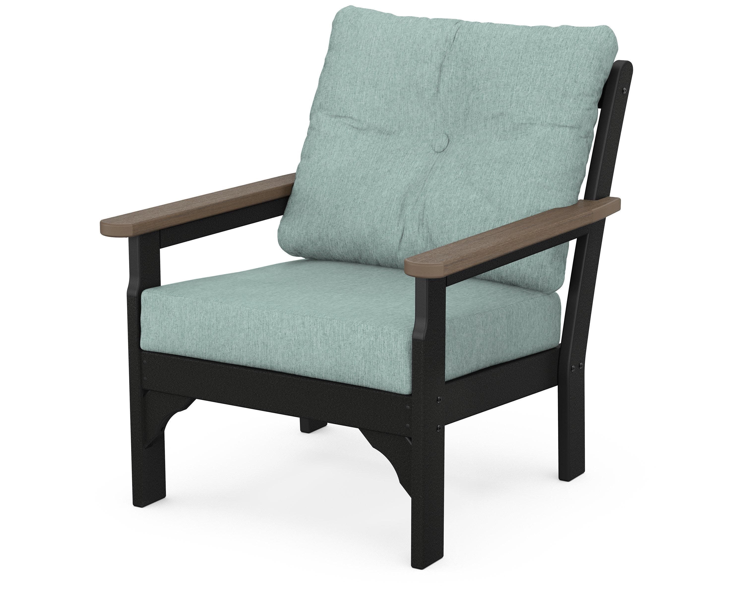 Vineyard Deep Seating Chair in White / Kona / Glacier Spa