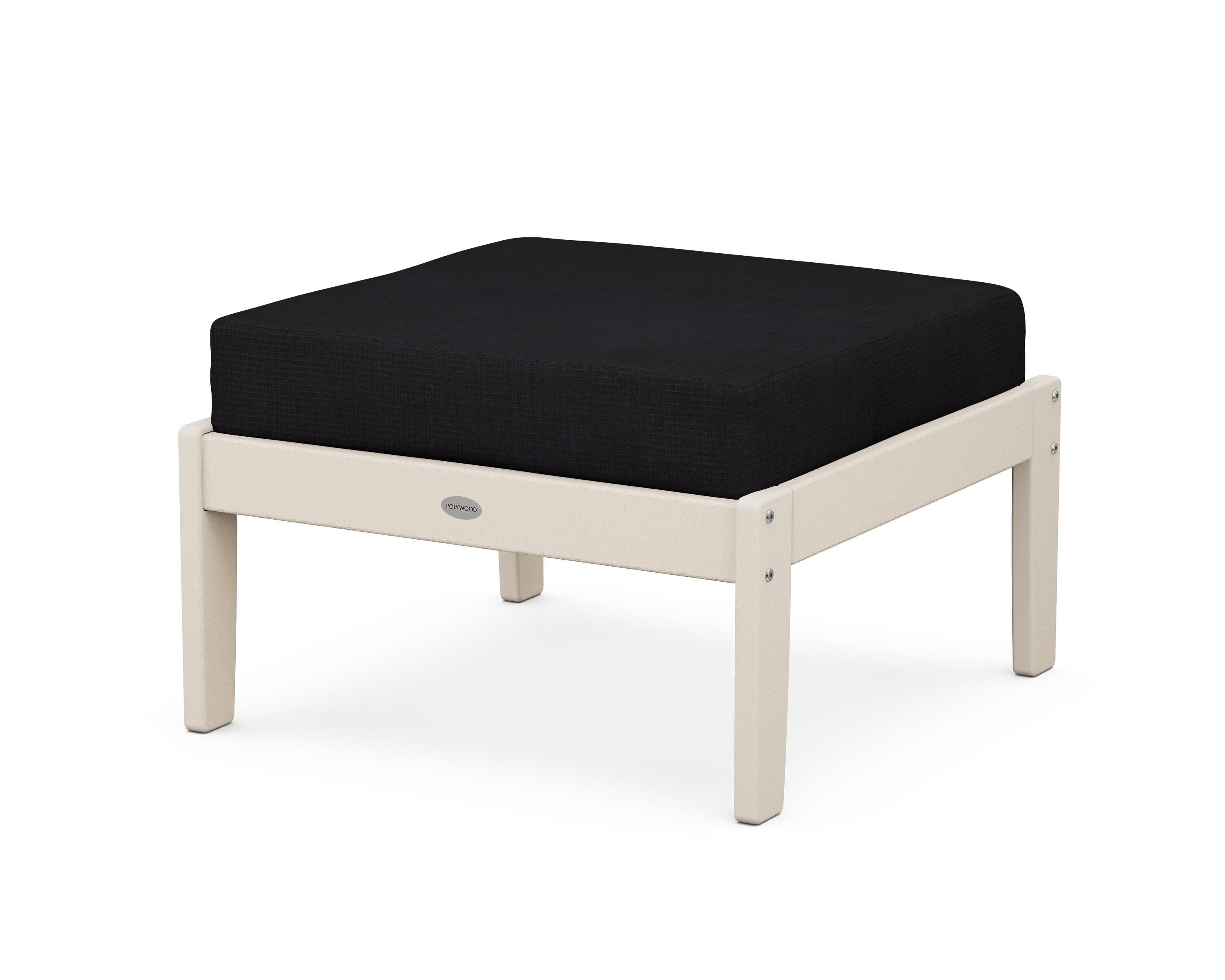 Braxton Deep Seating Ottoman in Sand / Midnight Linen