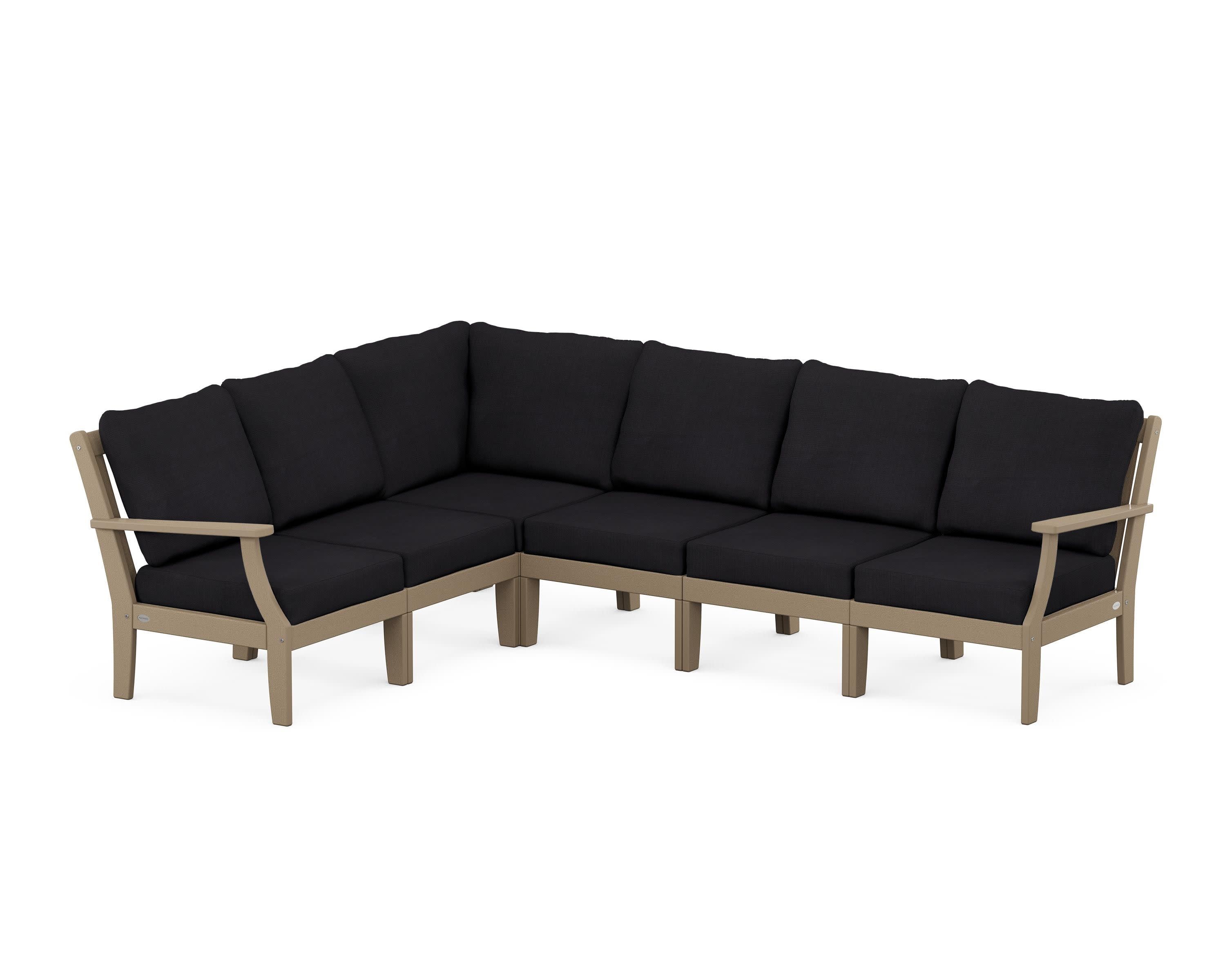 Braxton Modular 6-Piece Deep Seating Set in Vintage Sahara / Midnight Linen