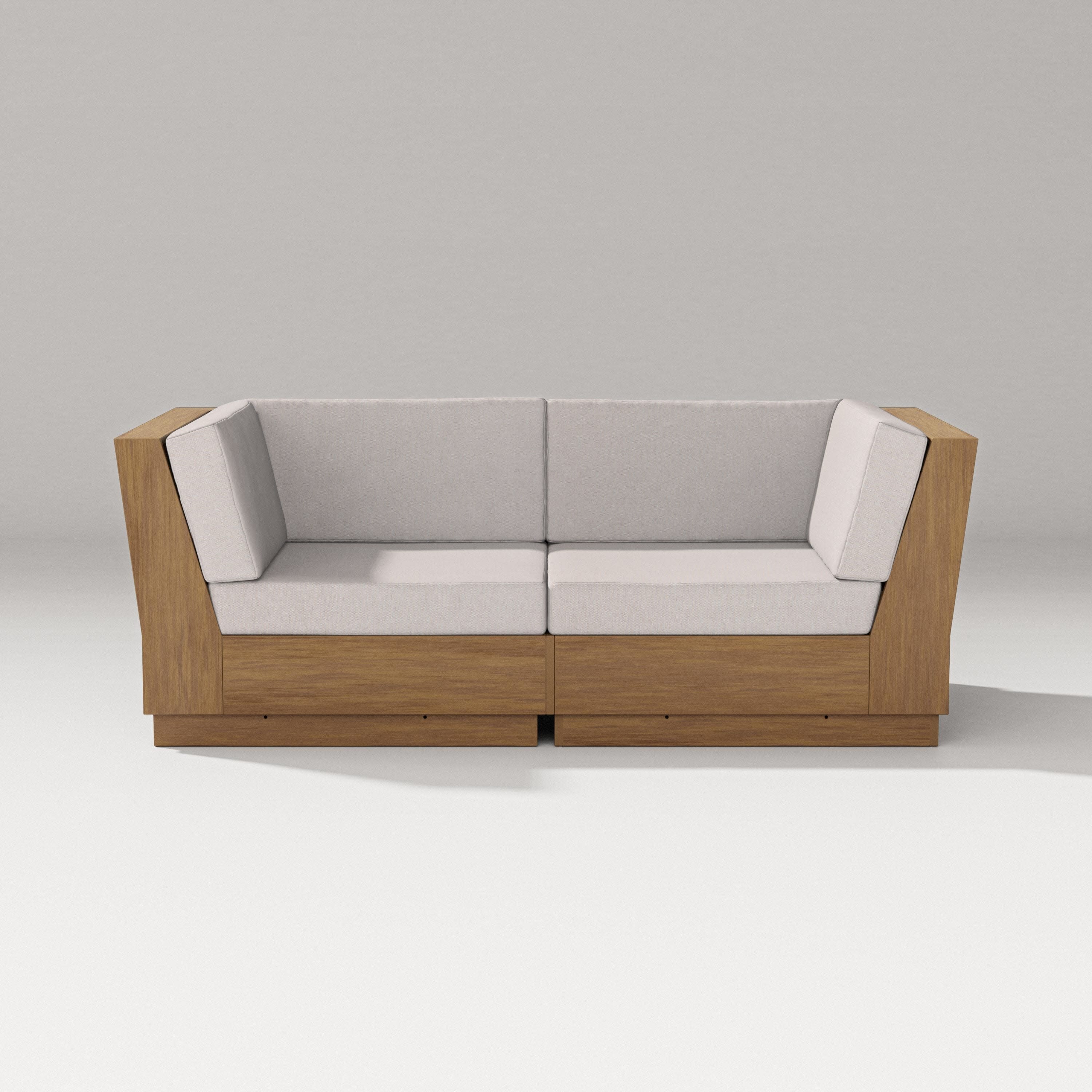 Elevate Loveseat Sectional in Natural / Dune Burlap
