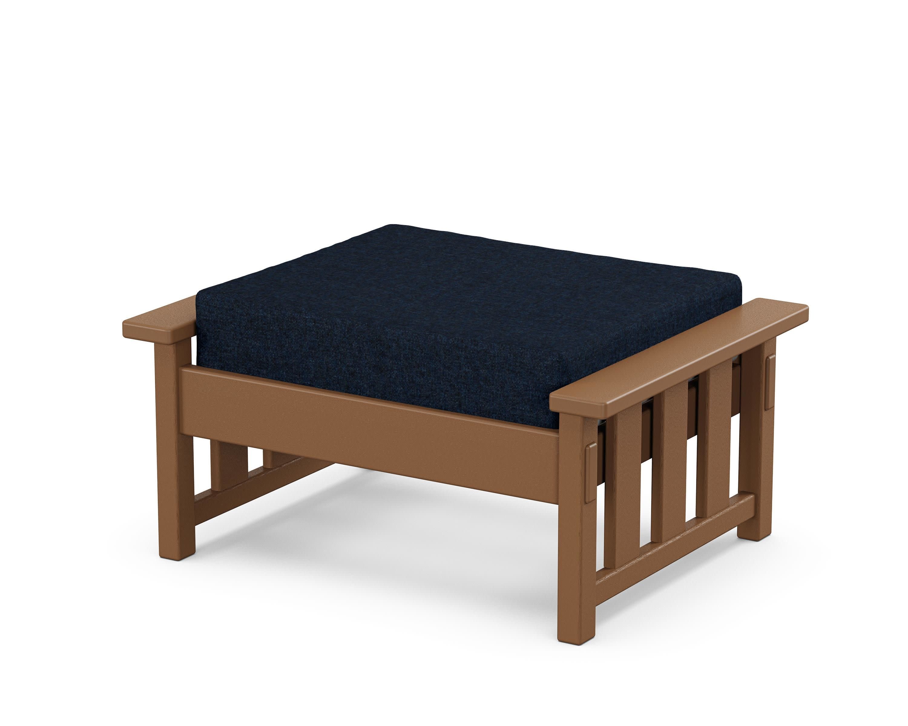 Acadia Deep Seating Ottoman in Teak / Marine Indigo
