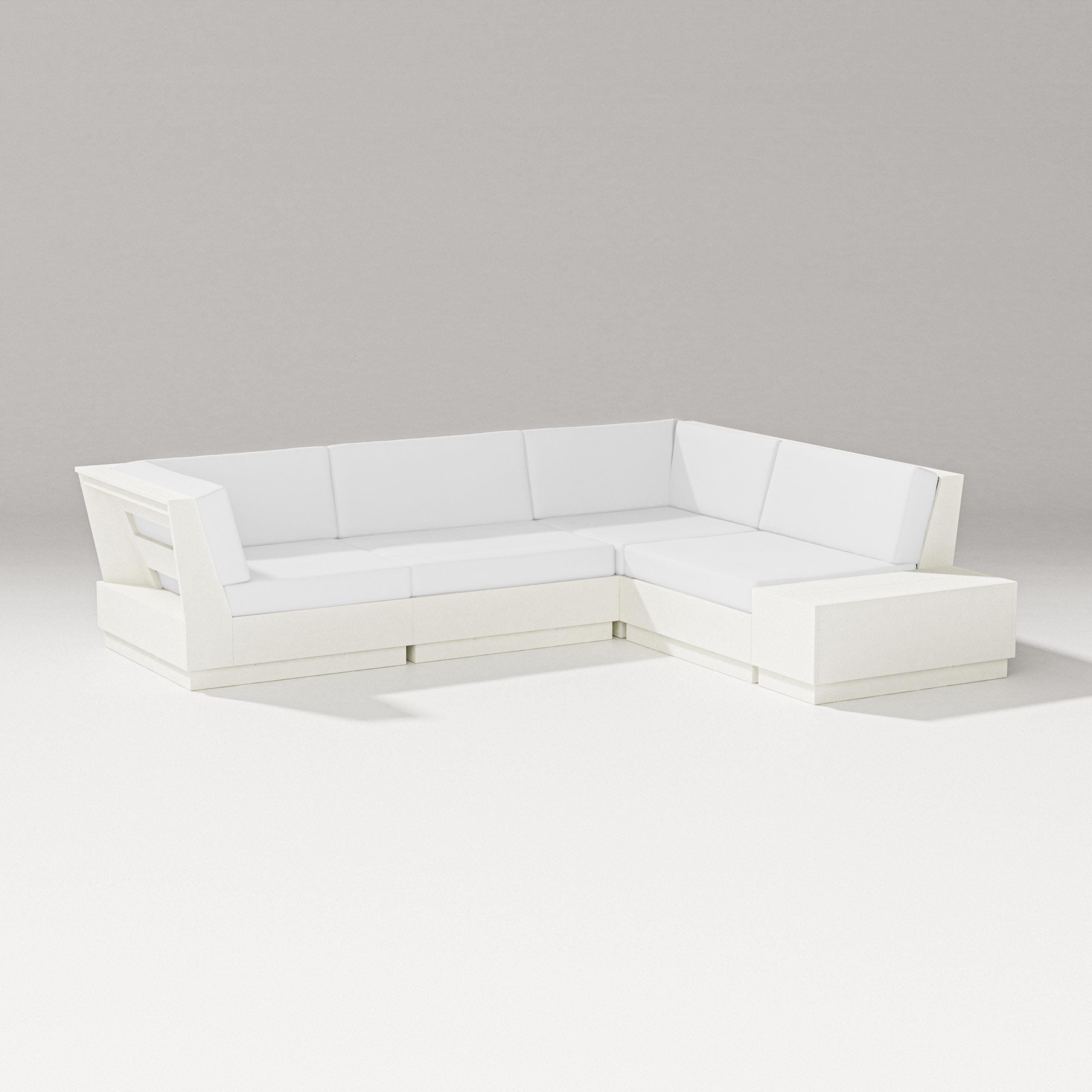 Elevate Corner Sectional in Vintage White / Natural