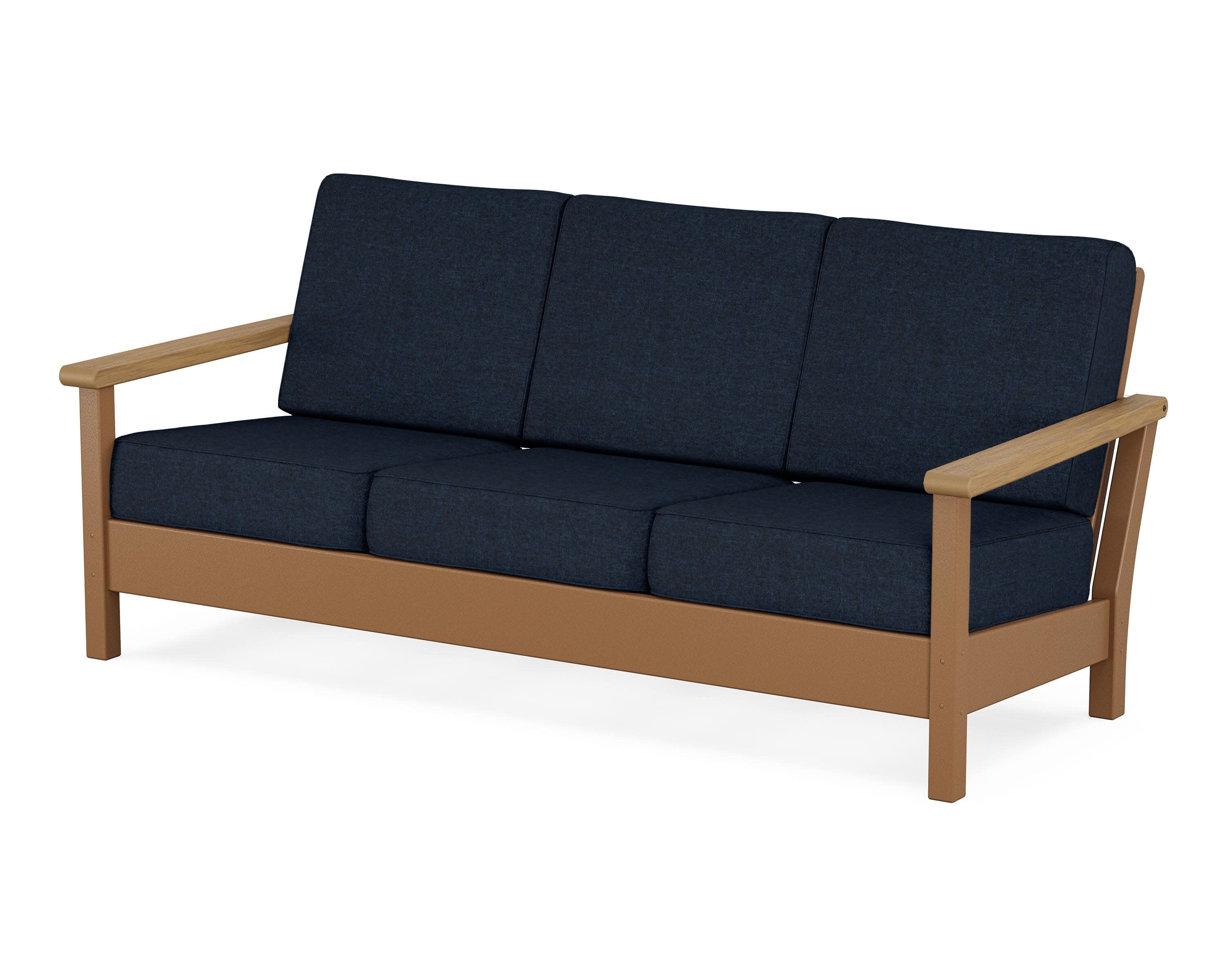 Harbour Deep Seating Sofa in Teak / Natural / Marine Indigo