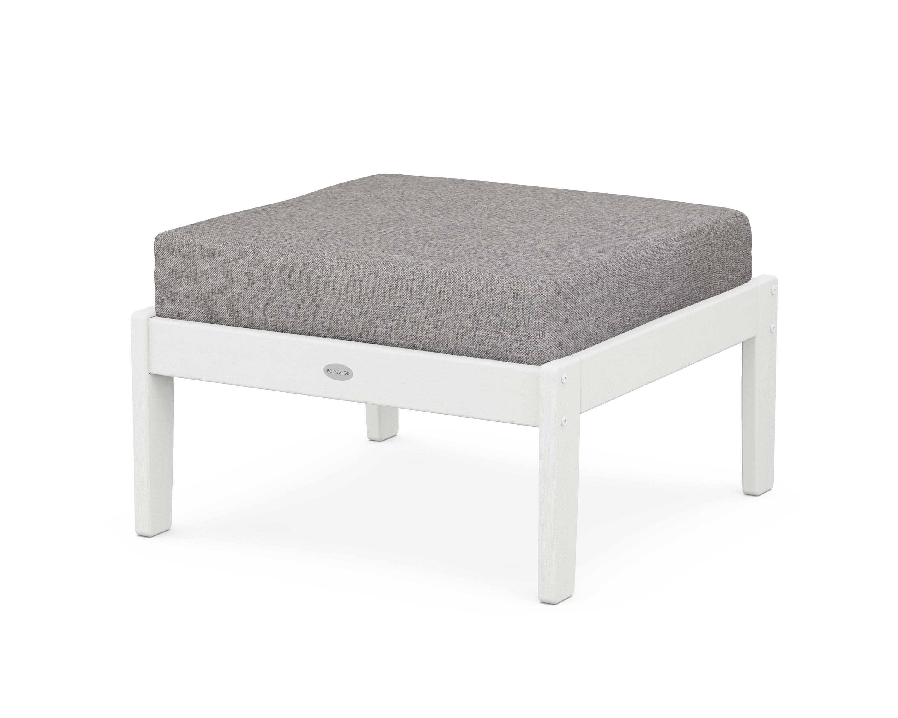 Braxton Deep Seating Ottoman in Vintage White / Grey Mist