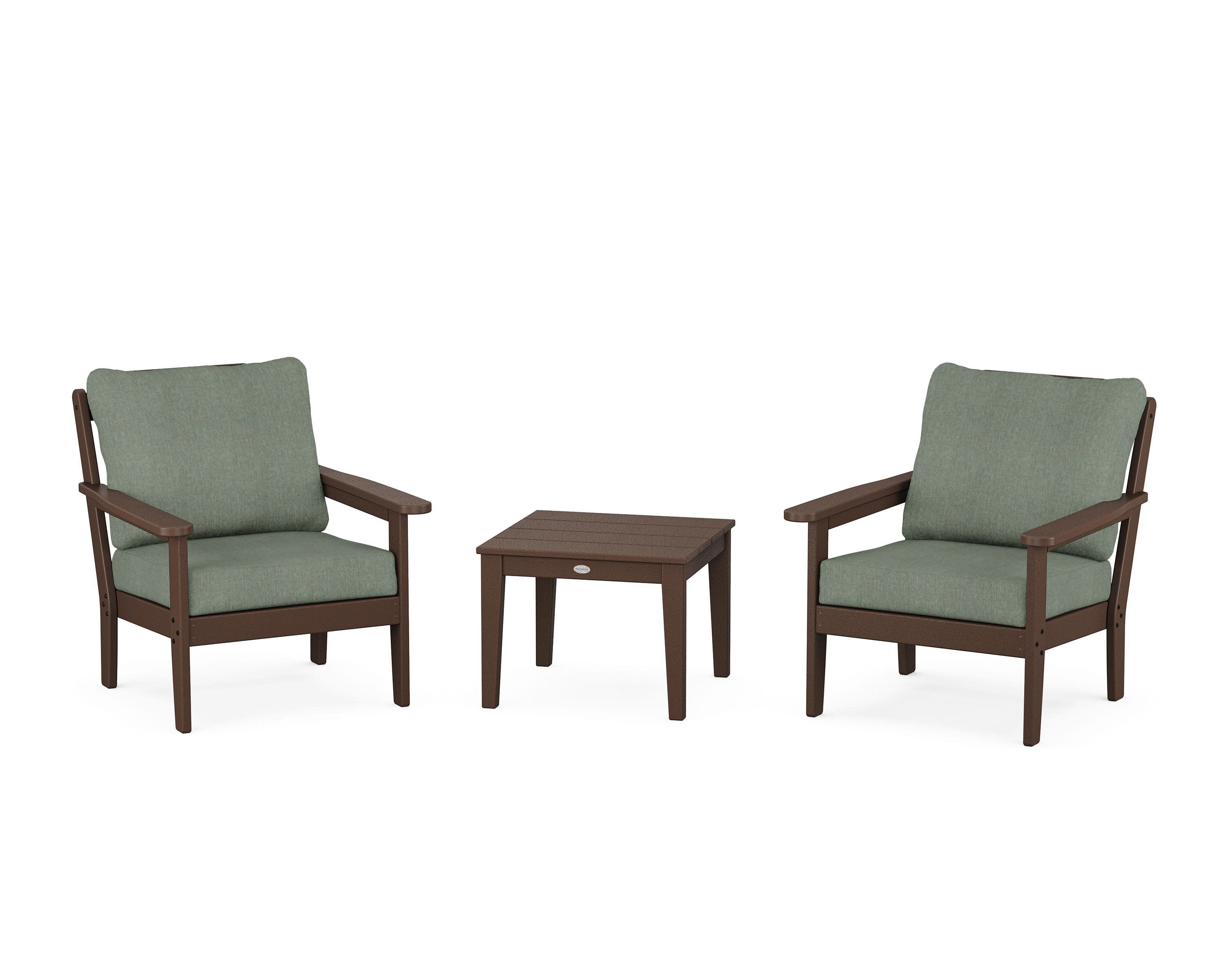Cottage 3-Piece Deep Seating Set in Mahogany / Cast Sage