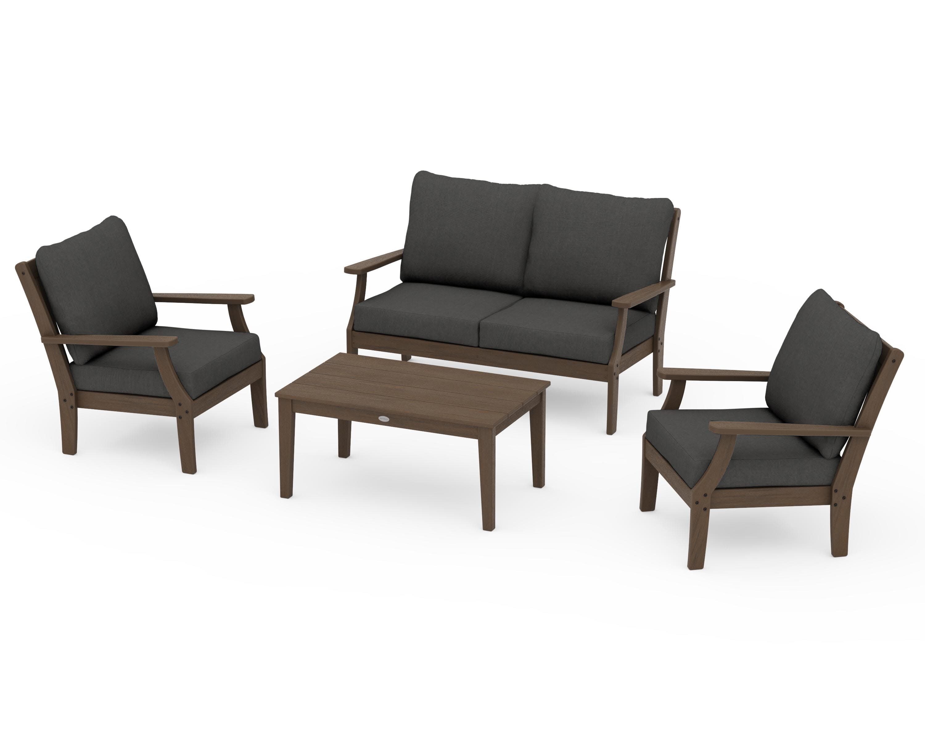 Braxton 4-Piece Deep Seating Chair Set in Kona / Spectrum Carbon