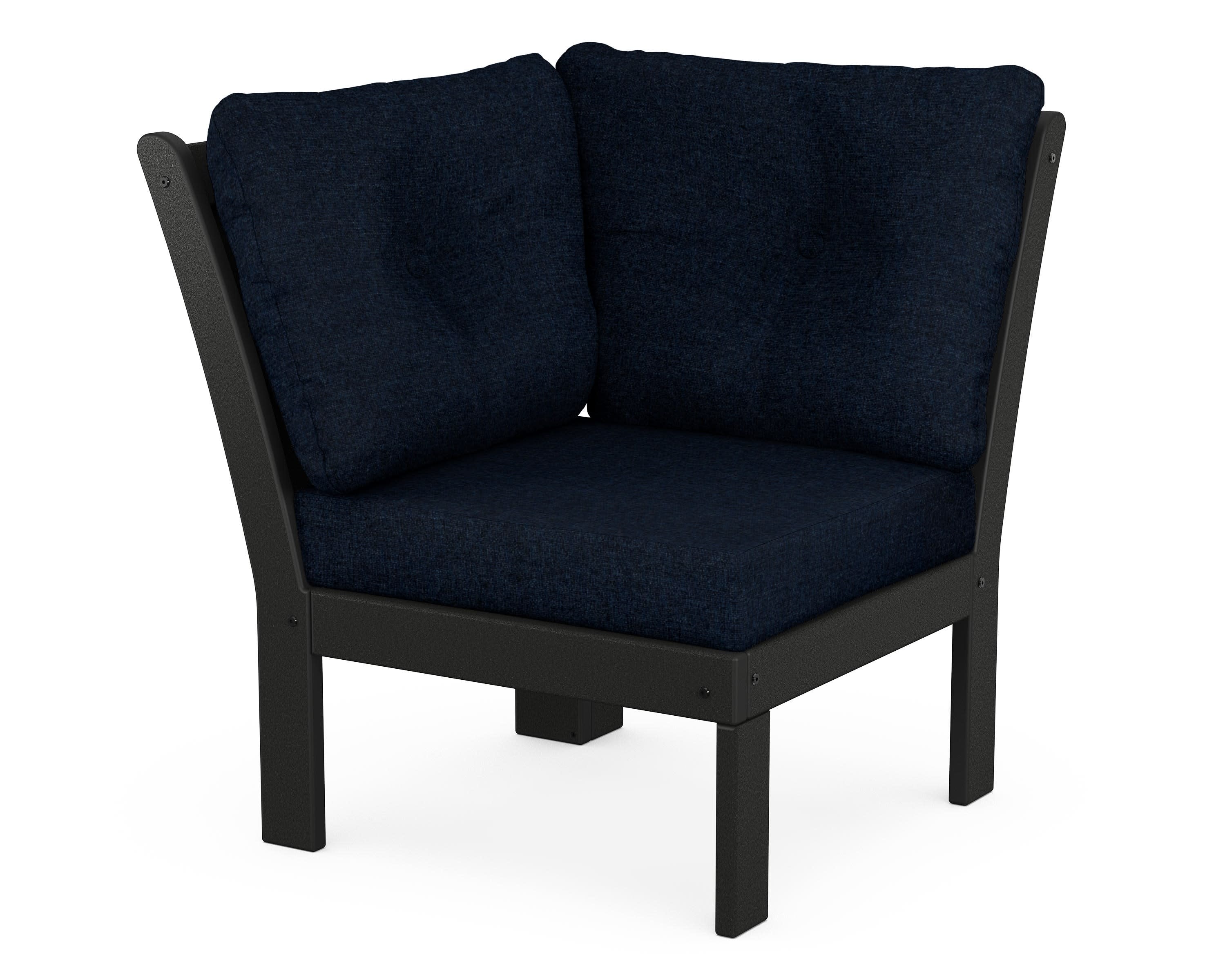 Vineyard Modular Corner Chair in Black / Marine Indigo