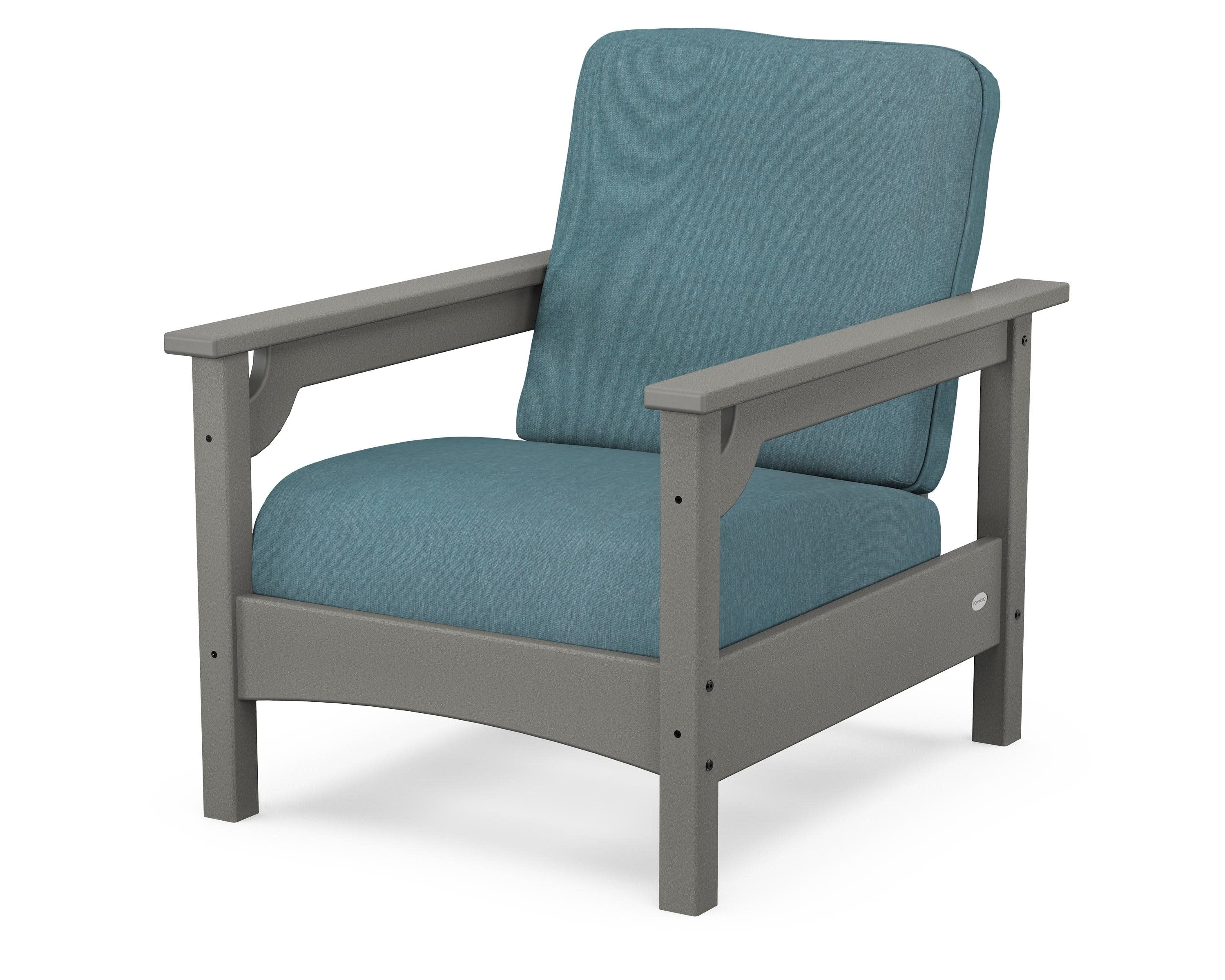 Club Chair in Slate Grey / Ocean Teal