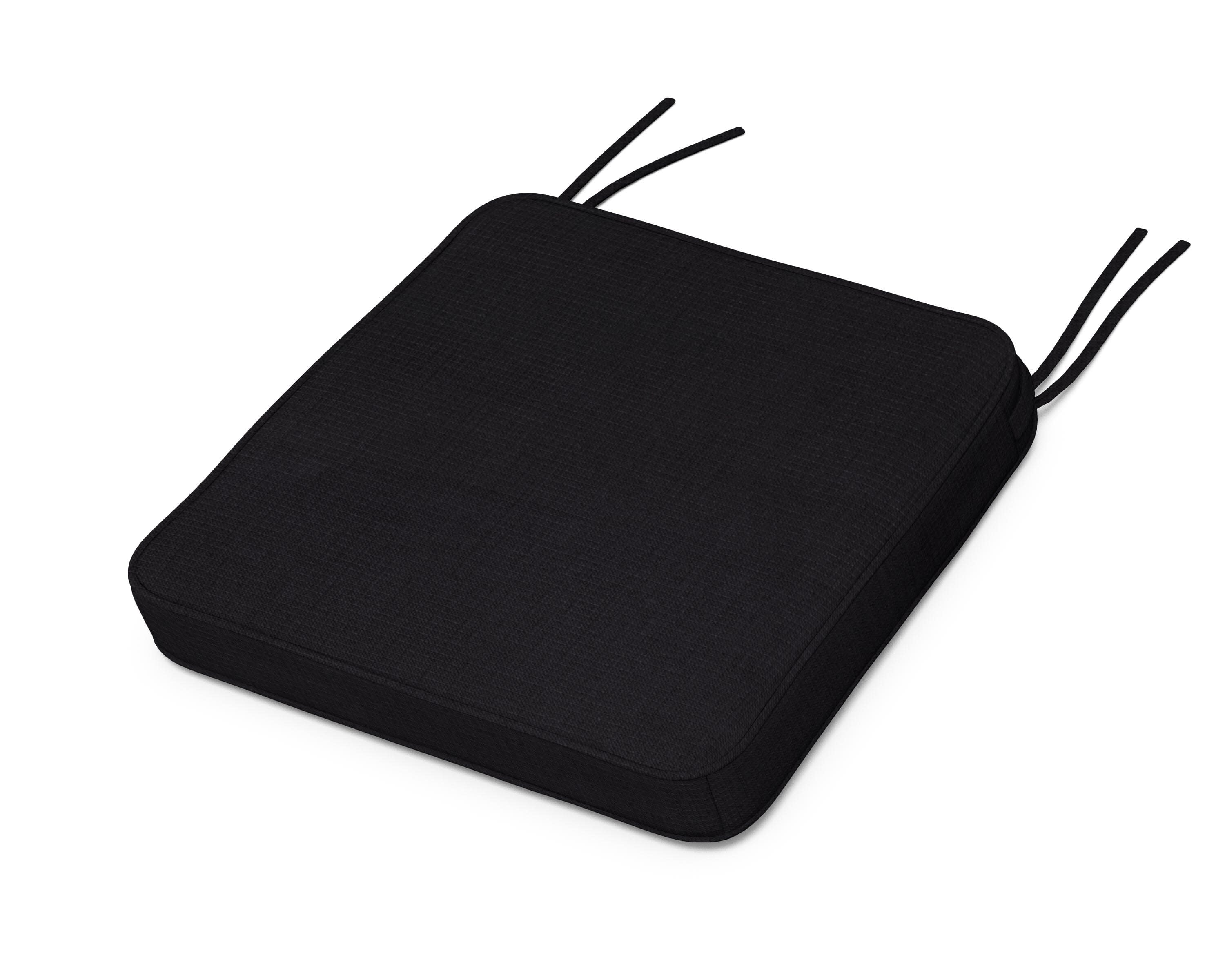 Chinoiserie Side Chair Seat Cushion in Midnight Linen