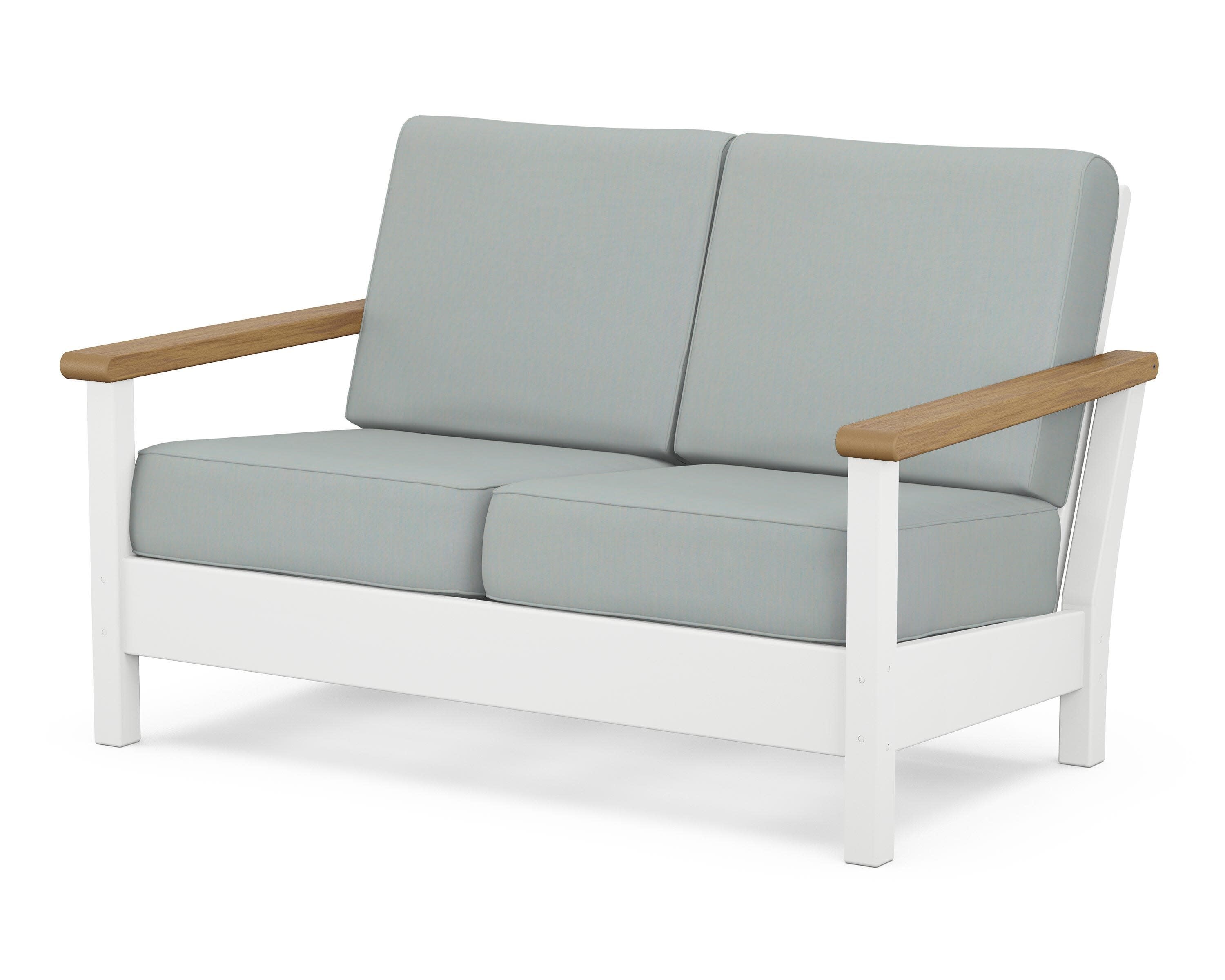 Harbour Deep Seating Loveseat in White / Natural / Spa