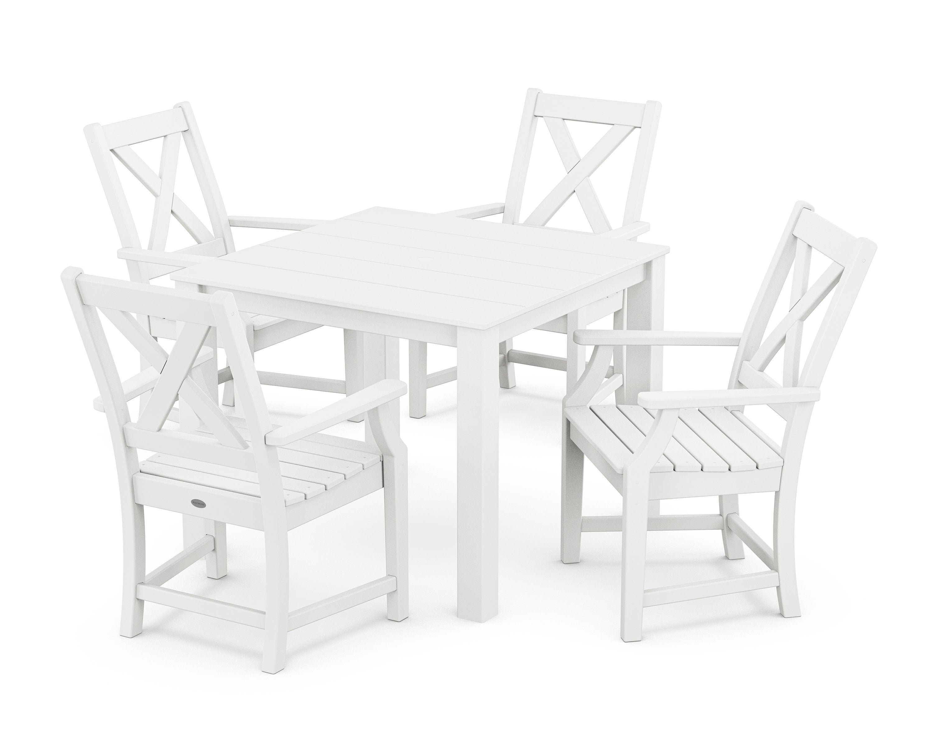 Braxton 5-Piece Parsons Dining Set in White