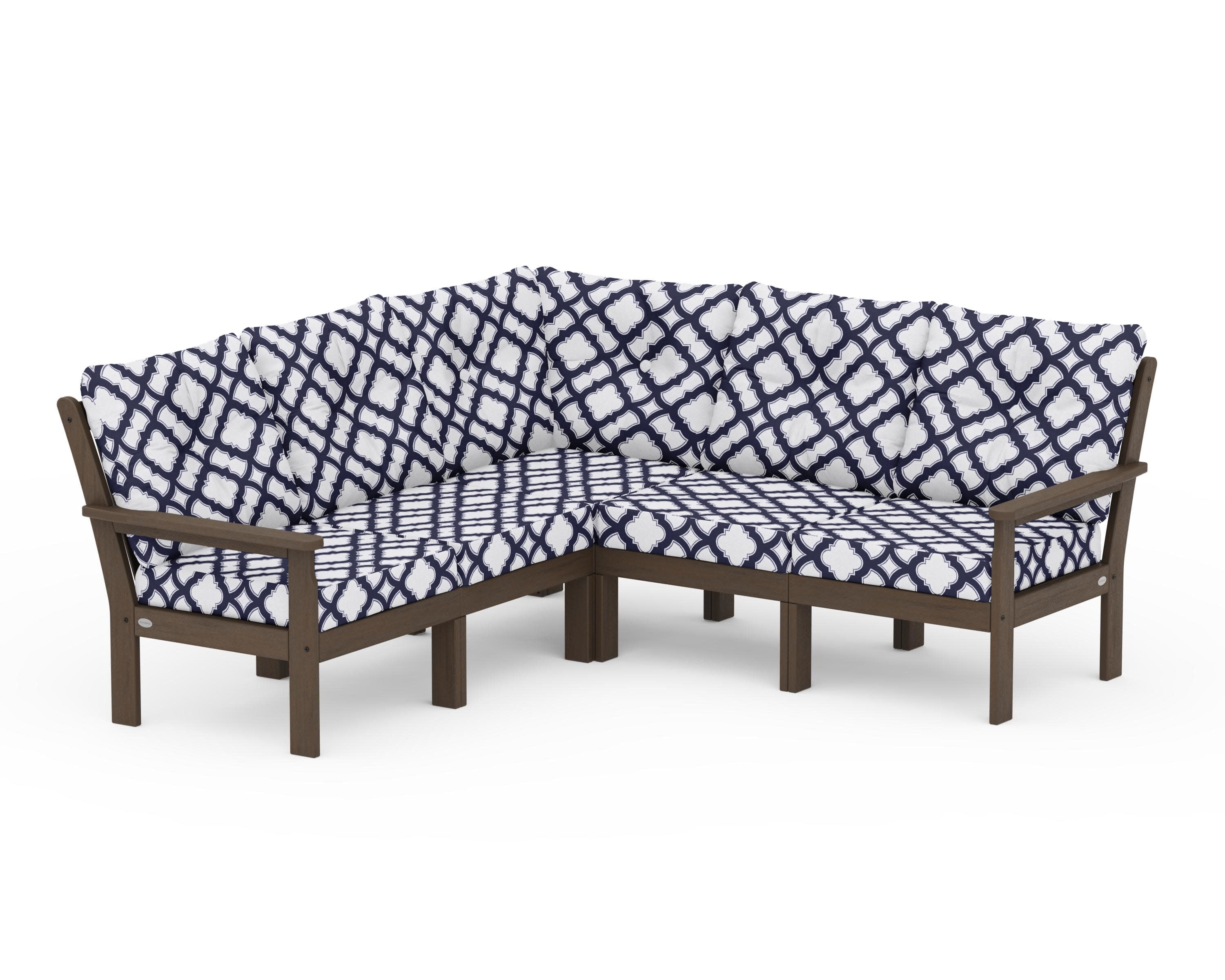 Vineyard 5-Piece Sectional in Kona / Trellis Navy