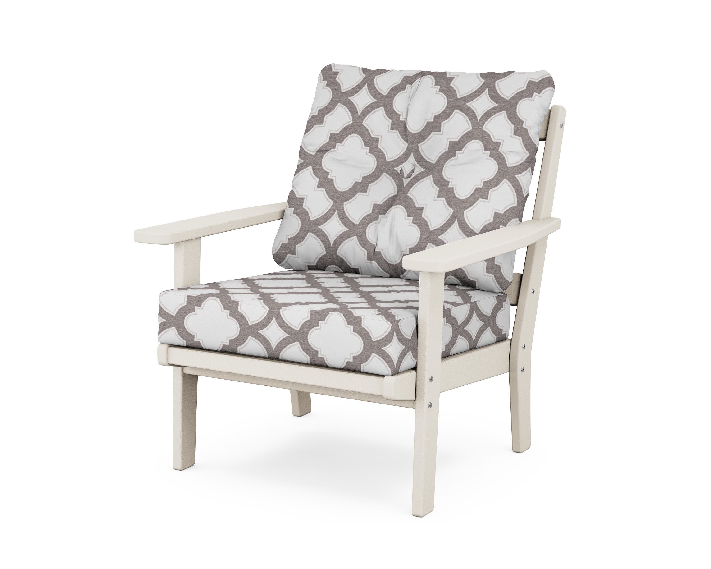 Oxford Deep Seating Chair in Sand / Trellis Grey Mist
