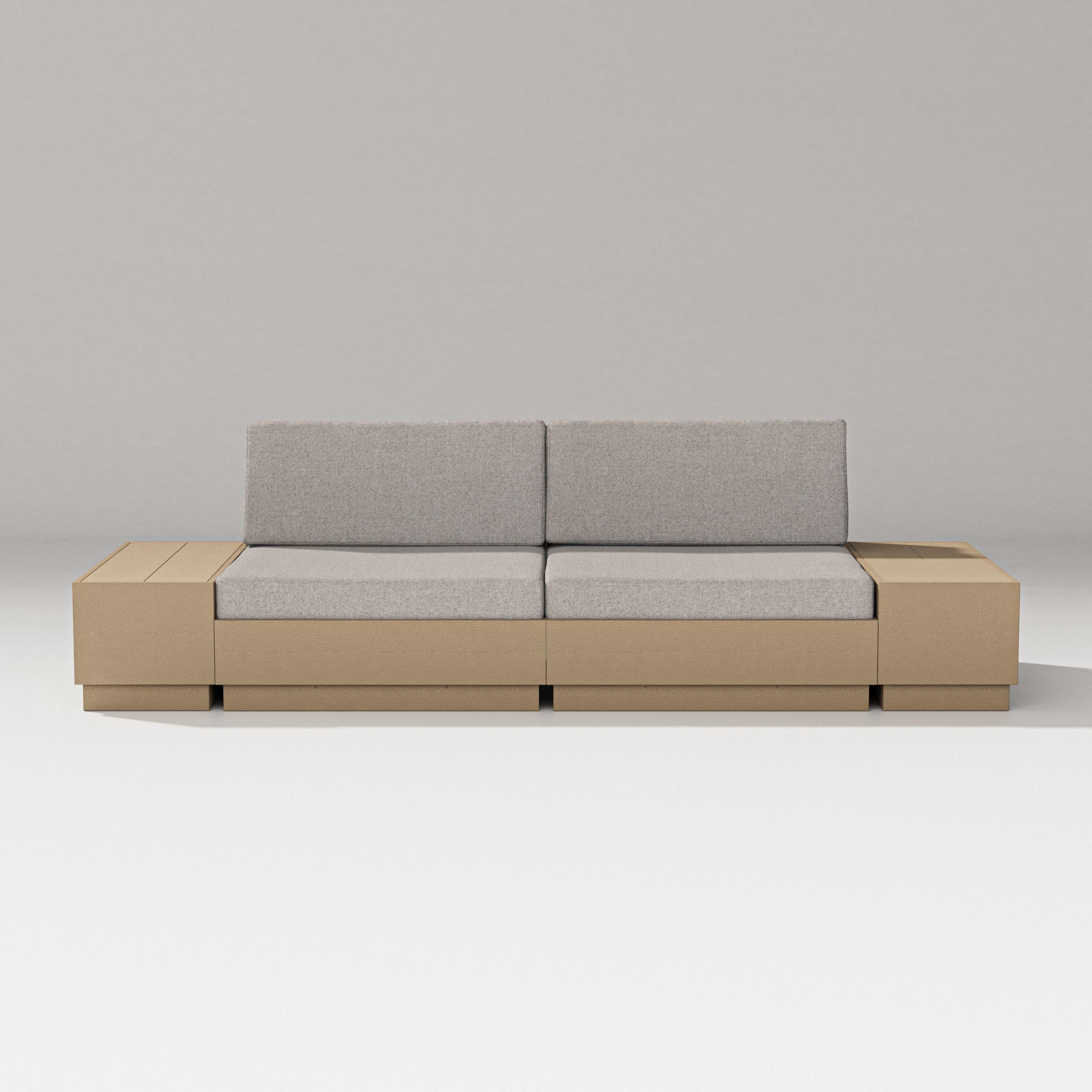 Elevate 4-Piece Loveseat Sectional in Vintage Sahara / Weathered Tweed
