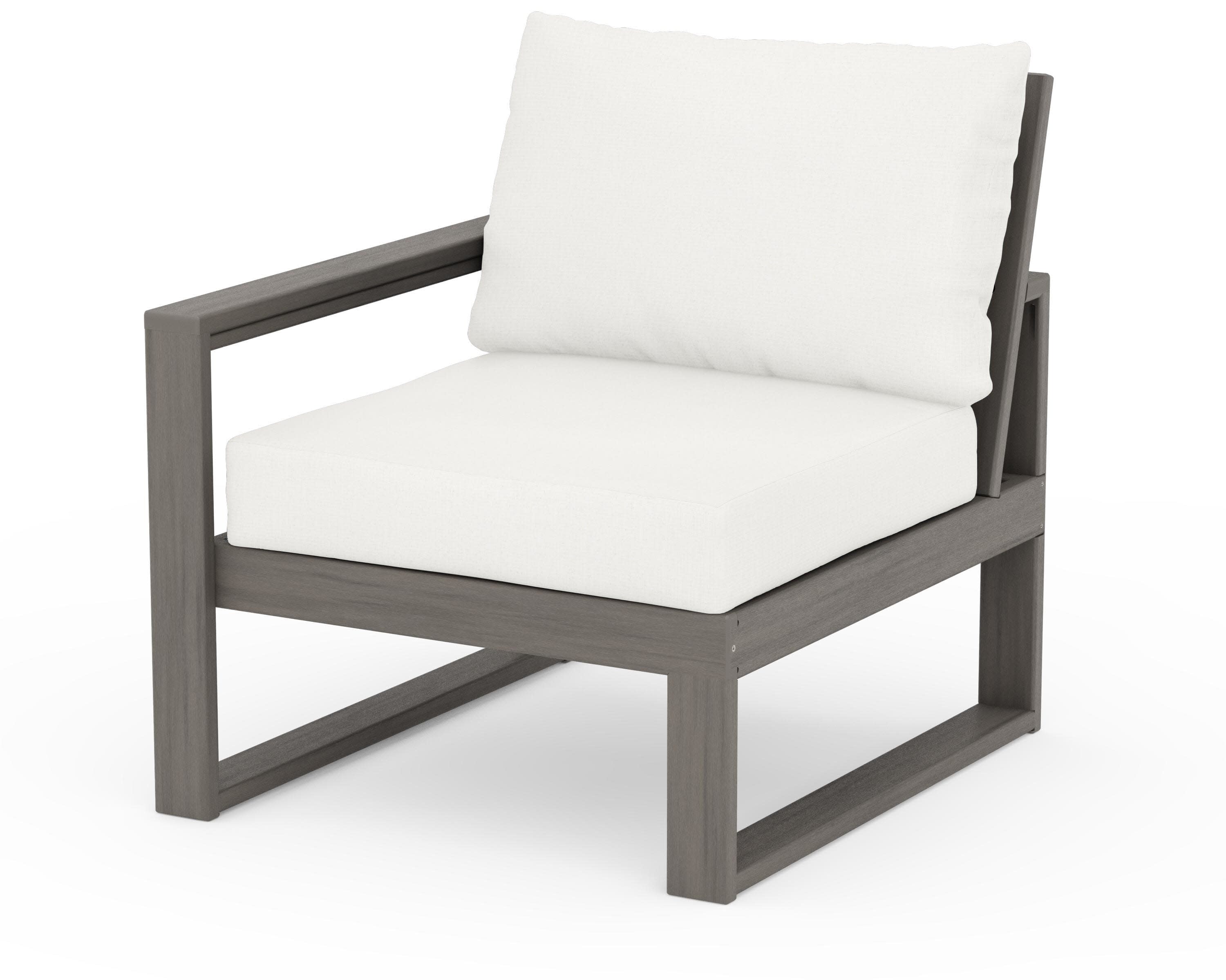 EDGE Modular Left Arm Chair in Driftwood / Natural Linen