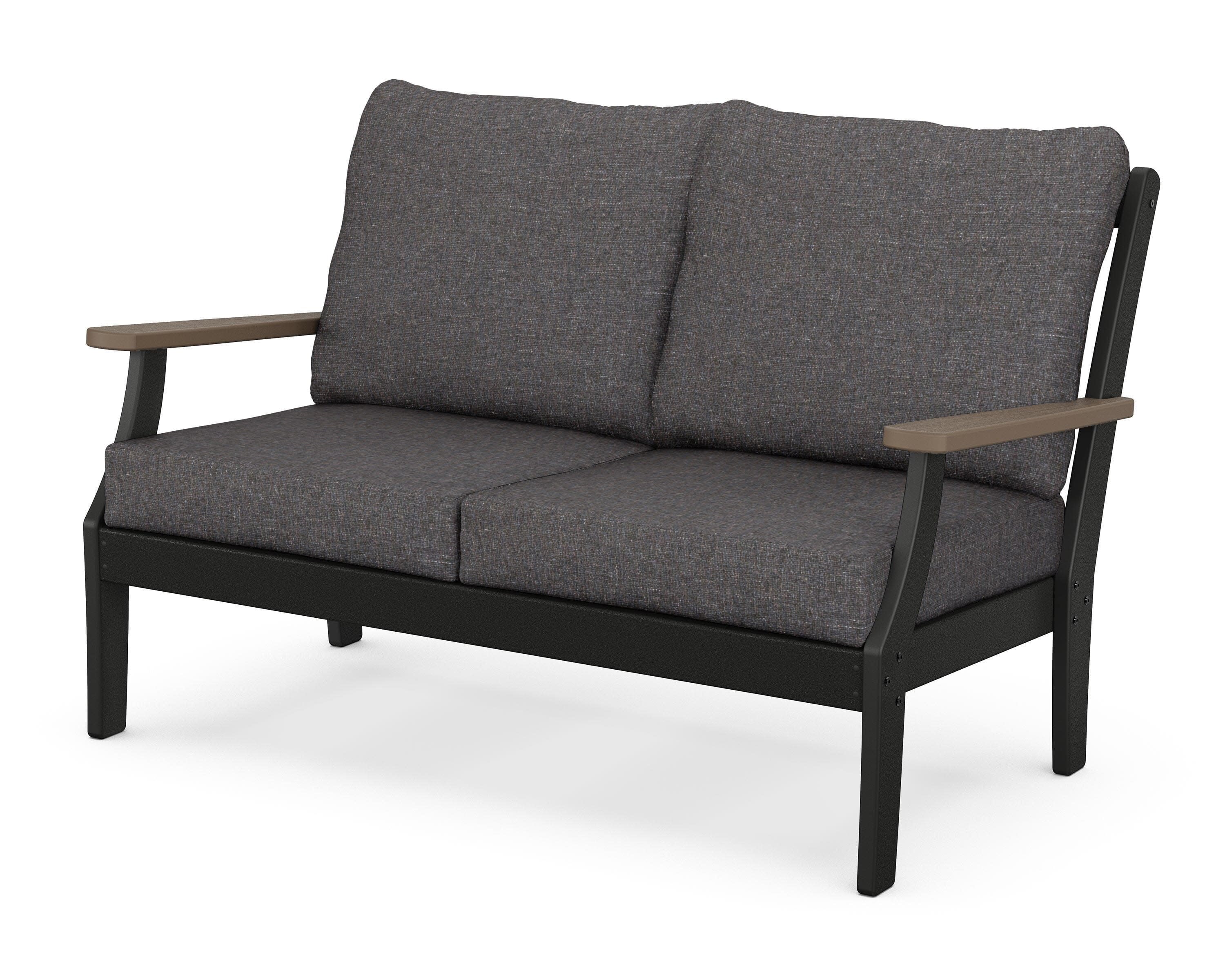 Braxton Deep Seating Loveseat in Black / Kona / Ash Charcoal