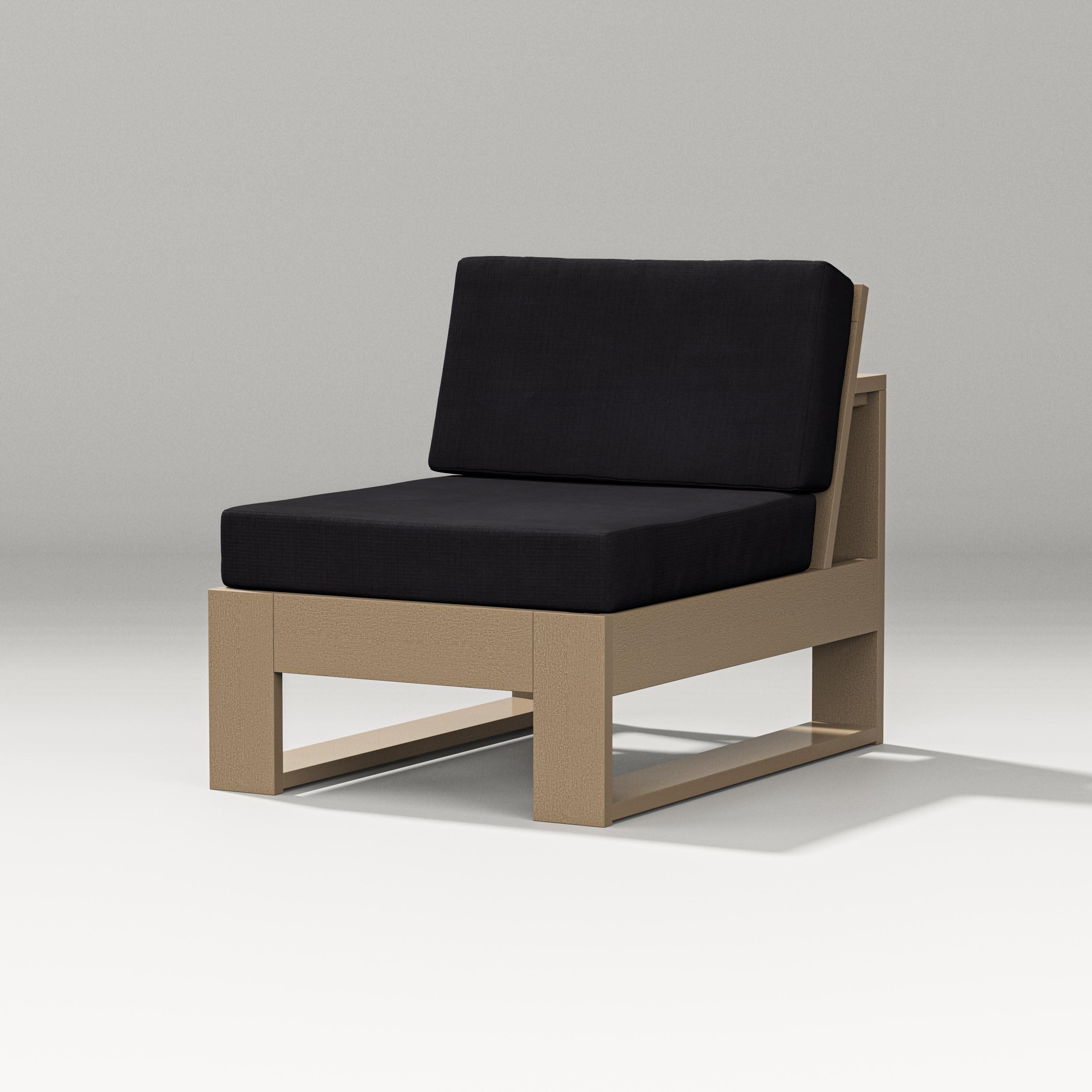 Latitude Modular Armless Chair in Vintage Sahara / Midnight Linen