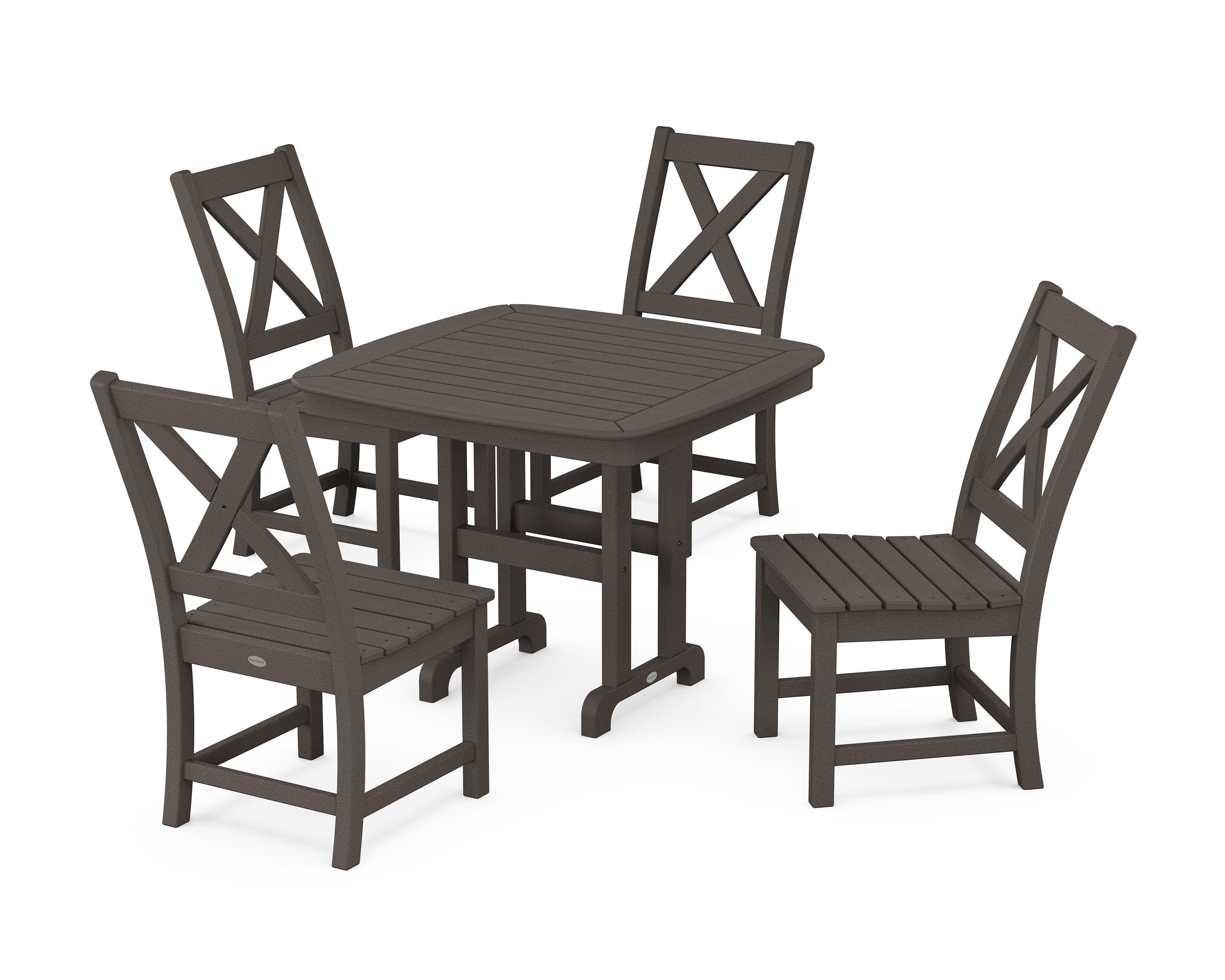 Braxton Side Chair 5-Piece Dining Set in Vintage Coffee