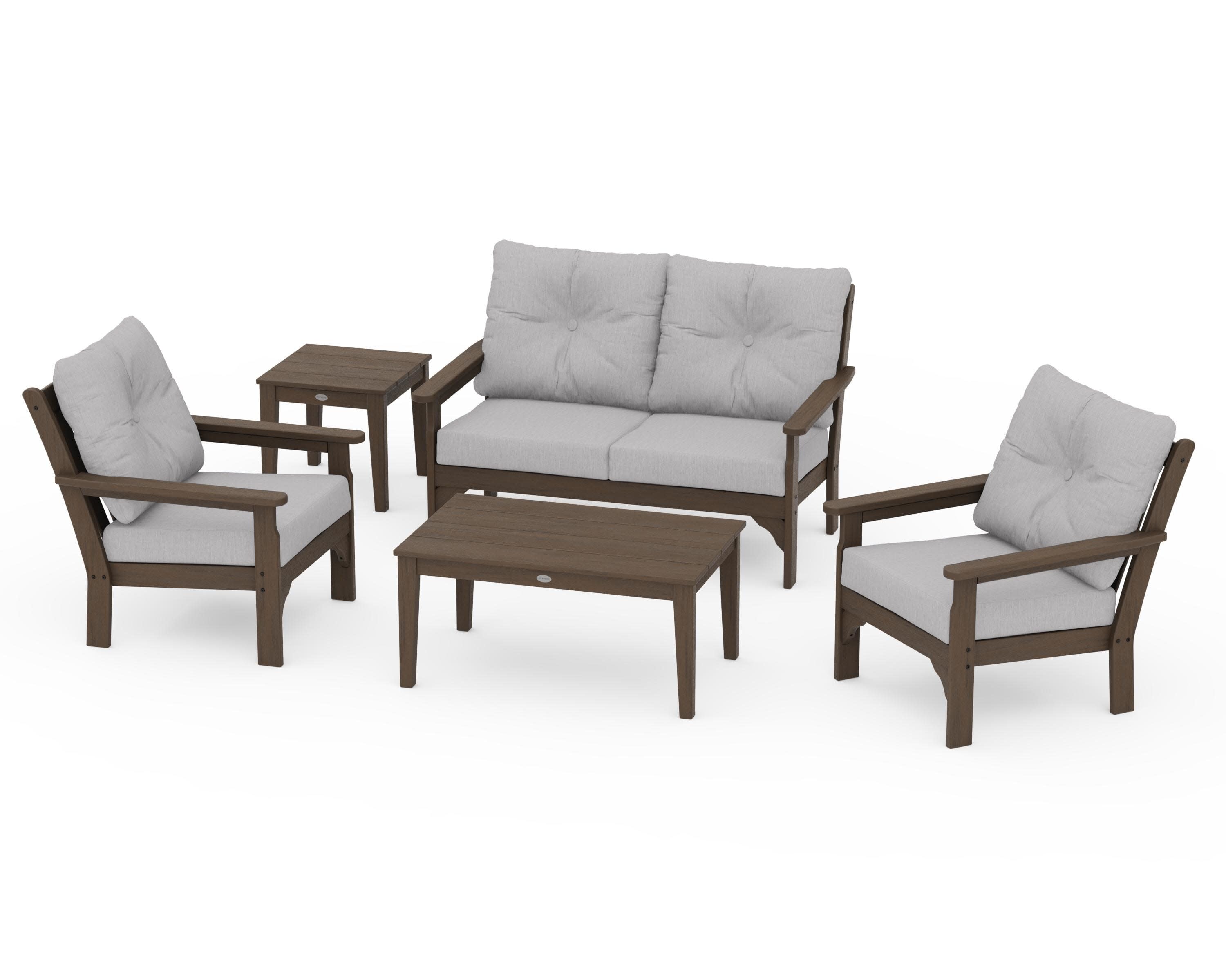Vineyard 5-Piece Deep Seating Set in Kona / Granite