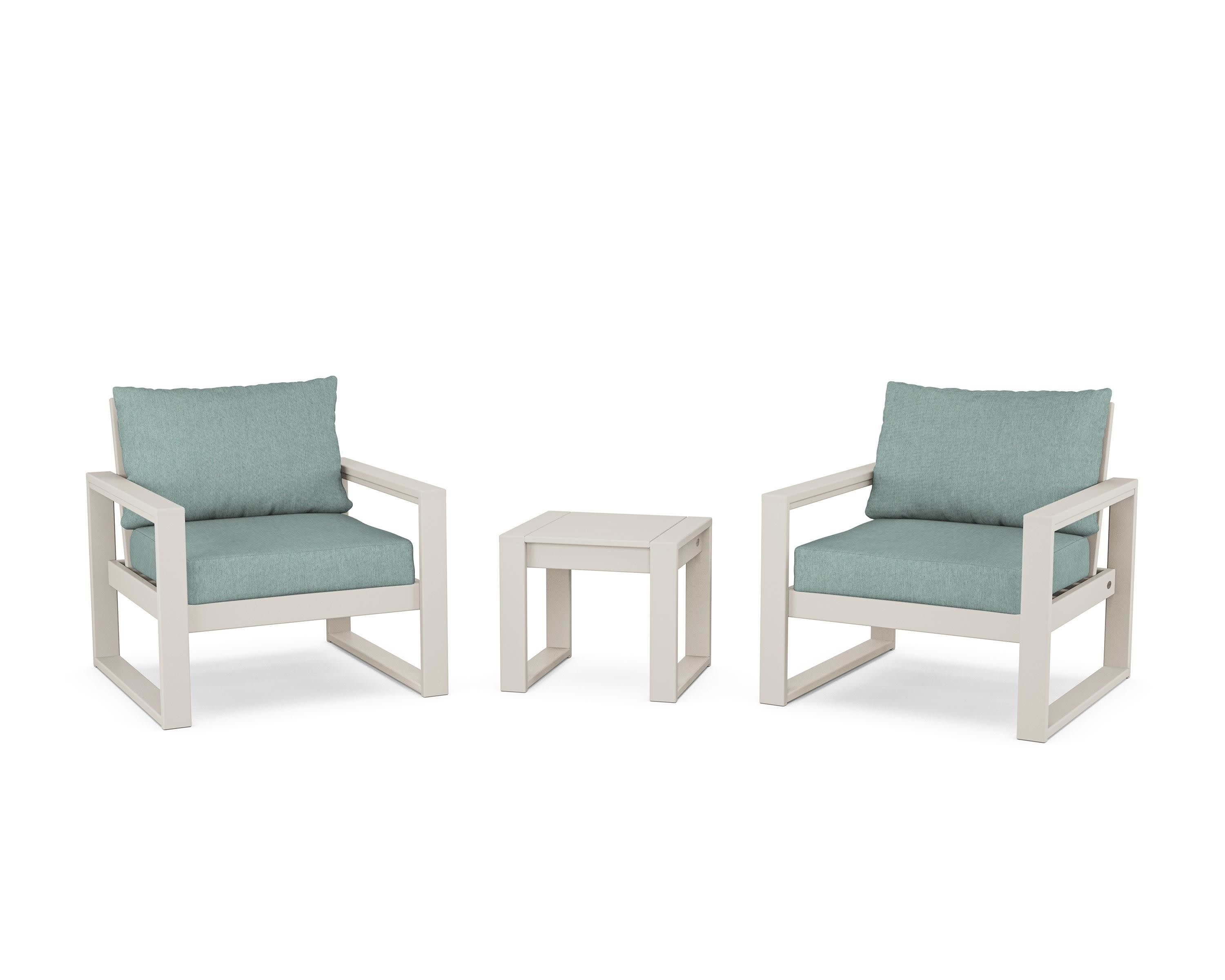 EDGE Sectional 3-Piece Deep Seating Set in Sand / Glacier Spa