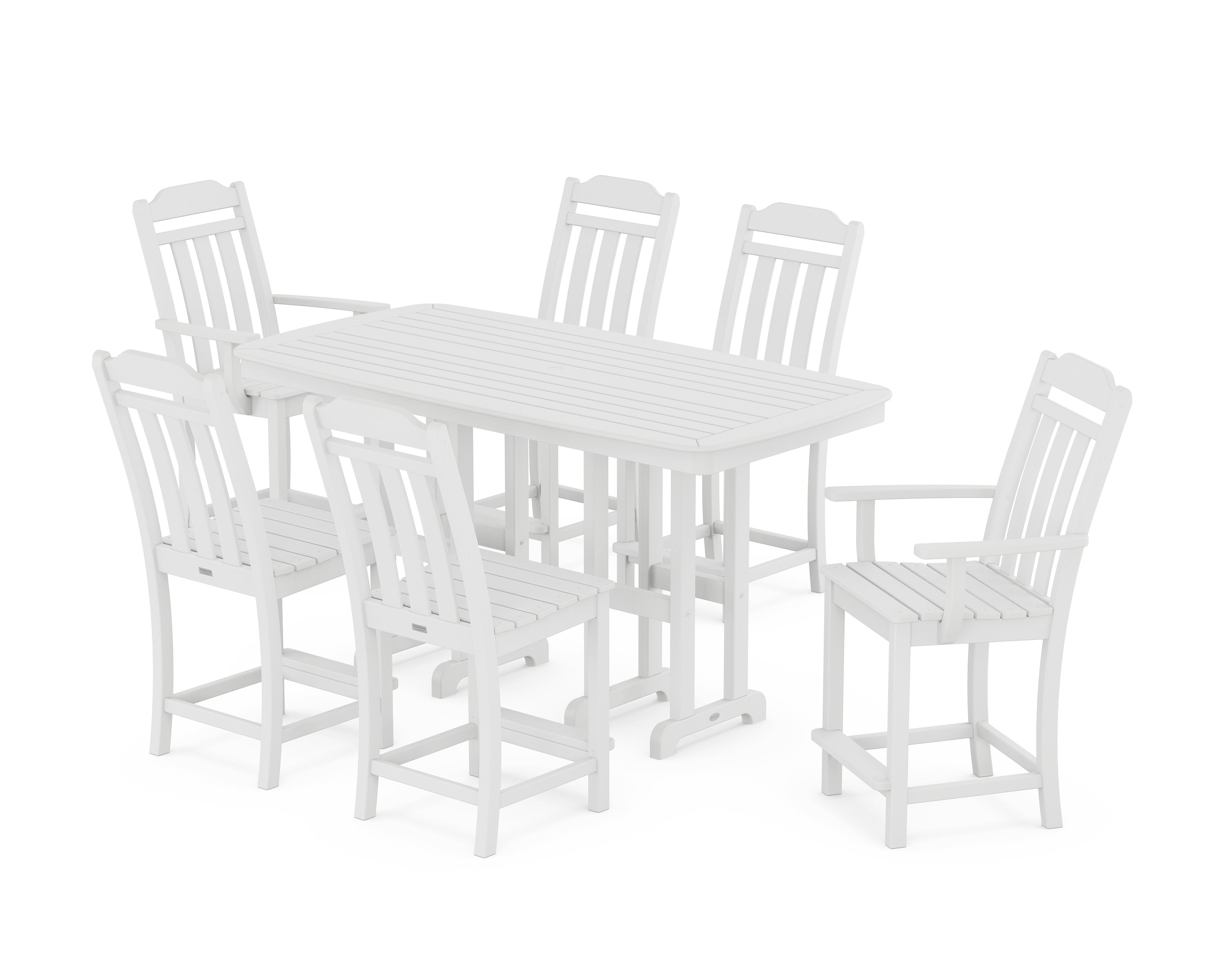 Cottage 7-Piece Counter Set in White
