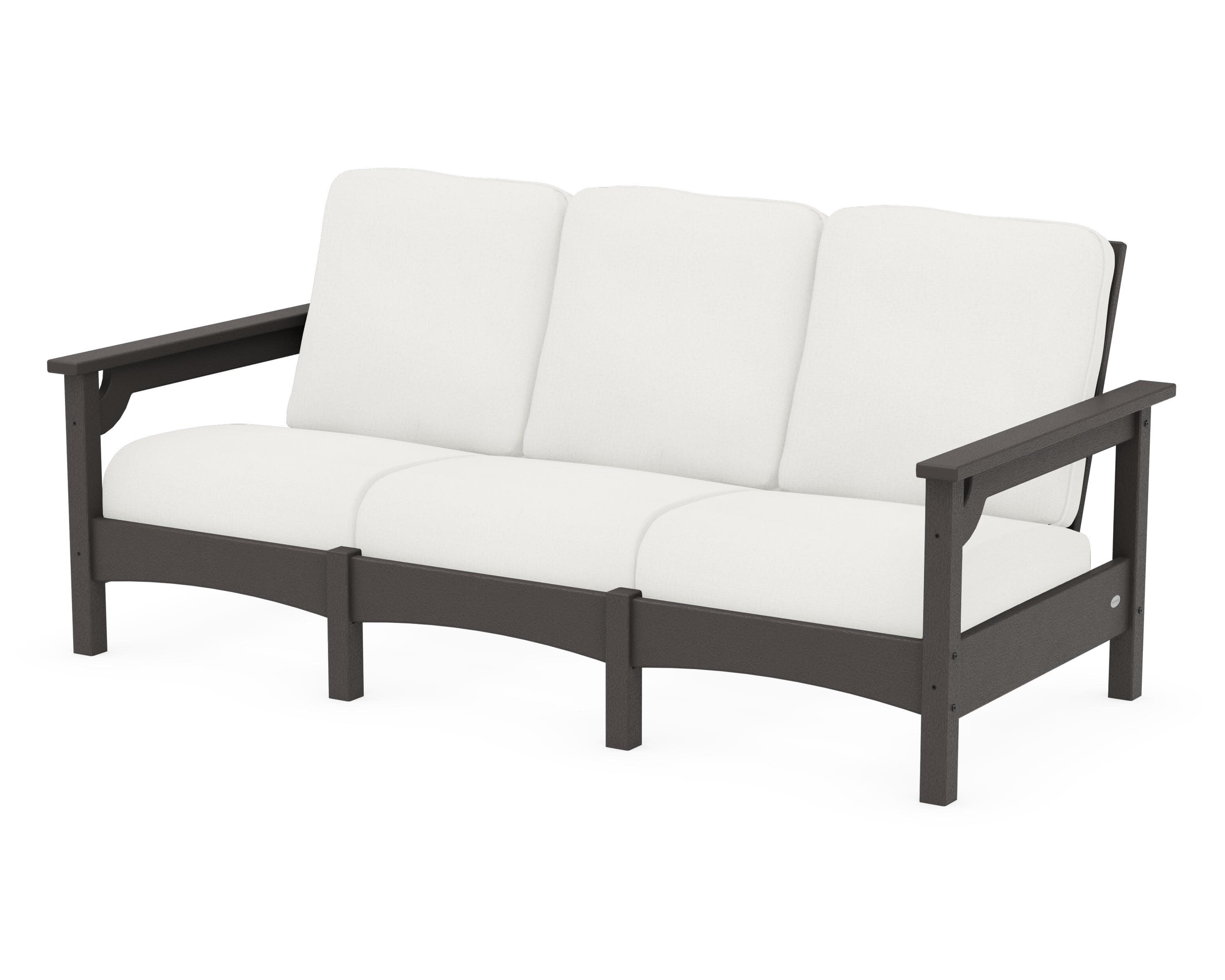 Club Sofa in Vintage Coffee / Natural Linen
