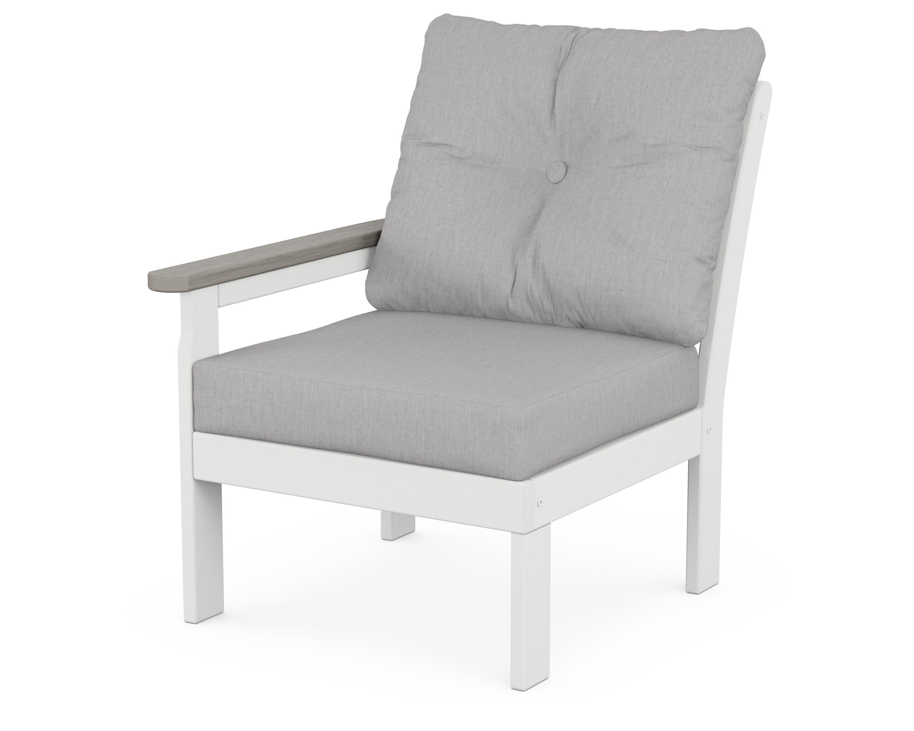 Vineyard Modular Left Arm Chair in White / Driftwood / Granite