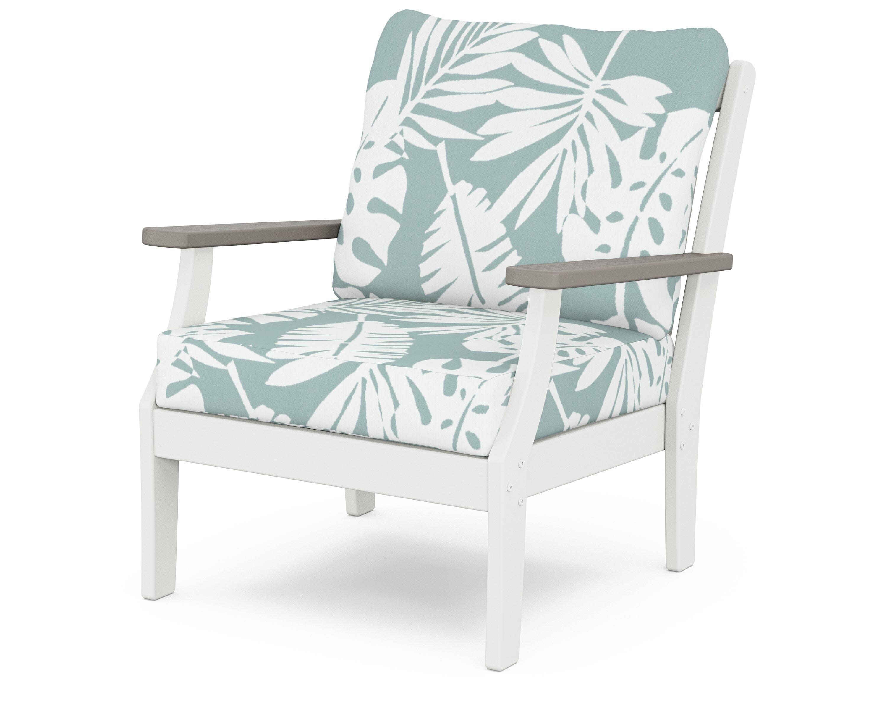 Braxton Deep Seating Chair in White / Driftwood / Leaf Glacier Spa