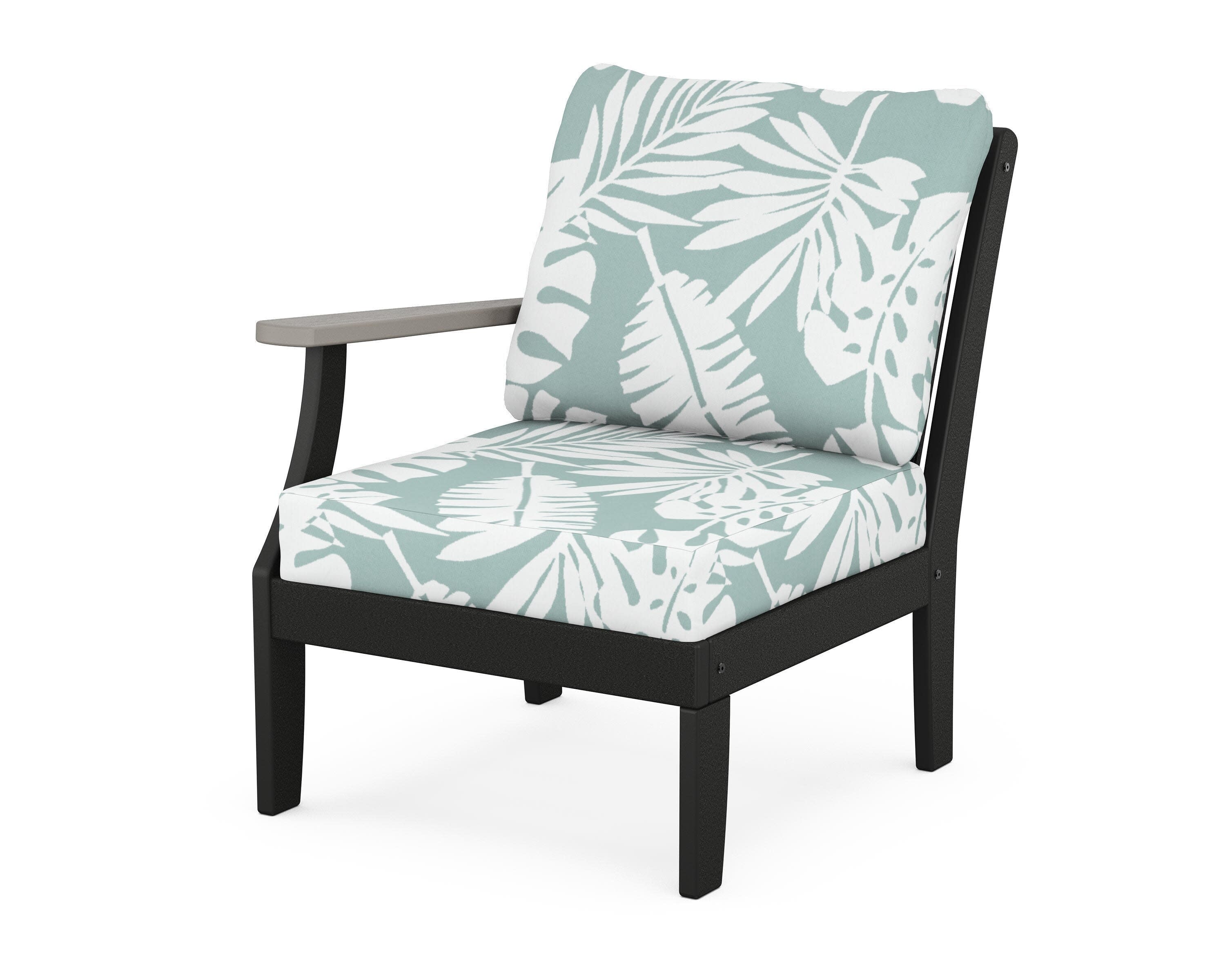 Braxton Modular Left Arm Chair in Black / Driftwood / Leaf Glacier Spa