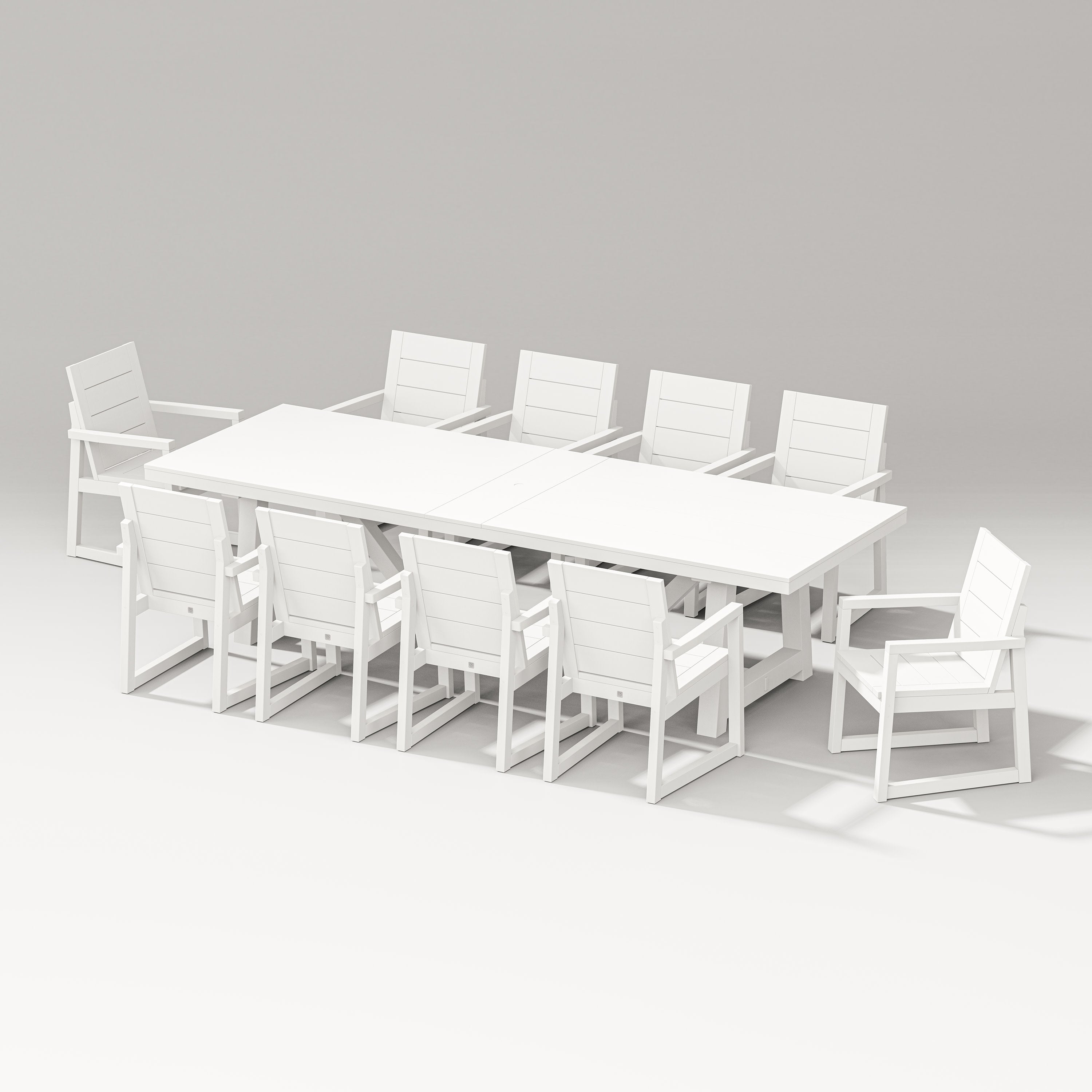 Elevate 11-Piece A-Frame Table Dining Set in Vintage White