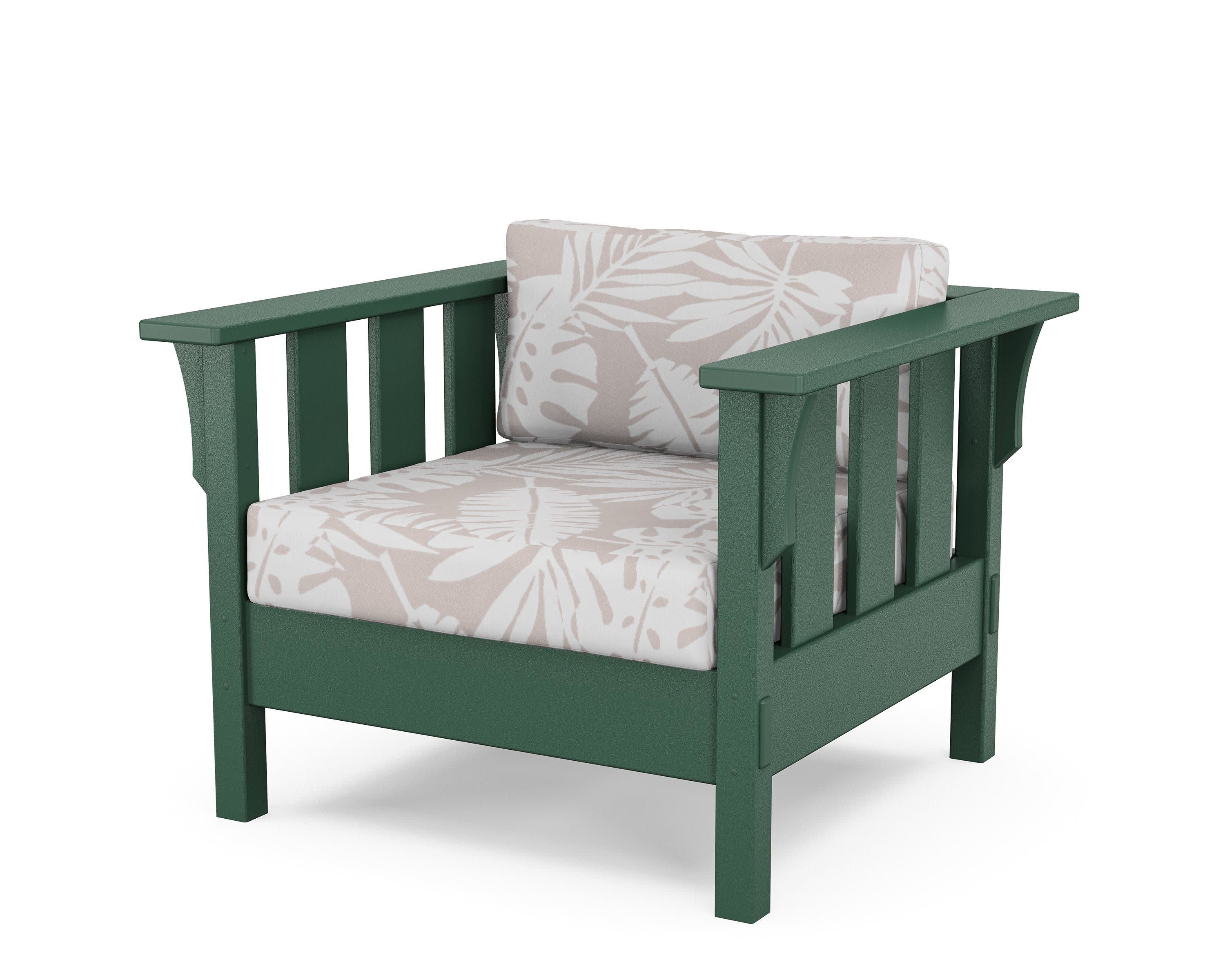 Acadia Deep Seating Chair in Green / Leaf Dune Burlap