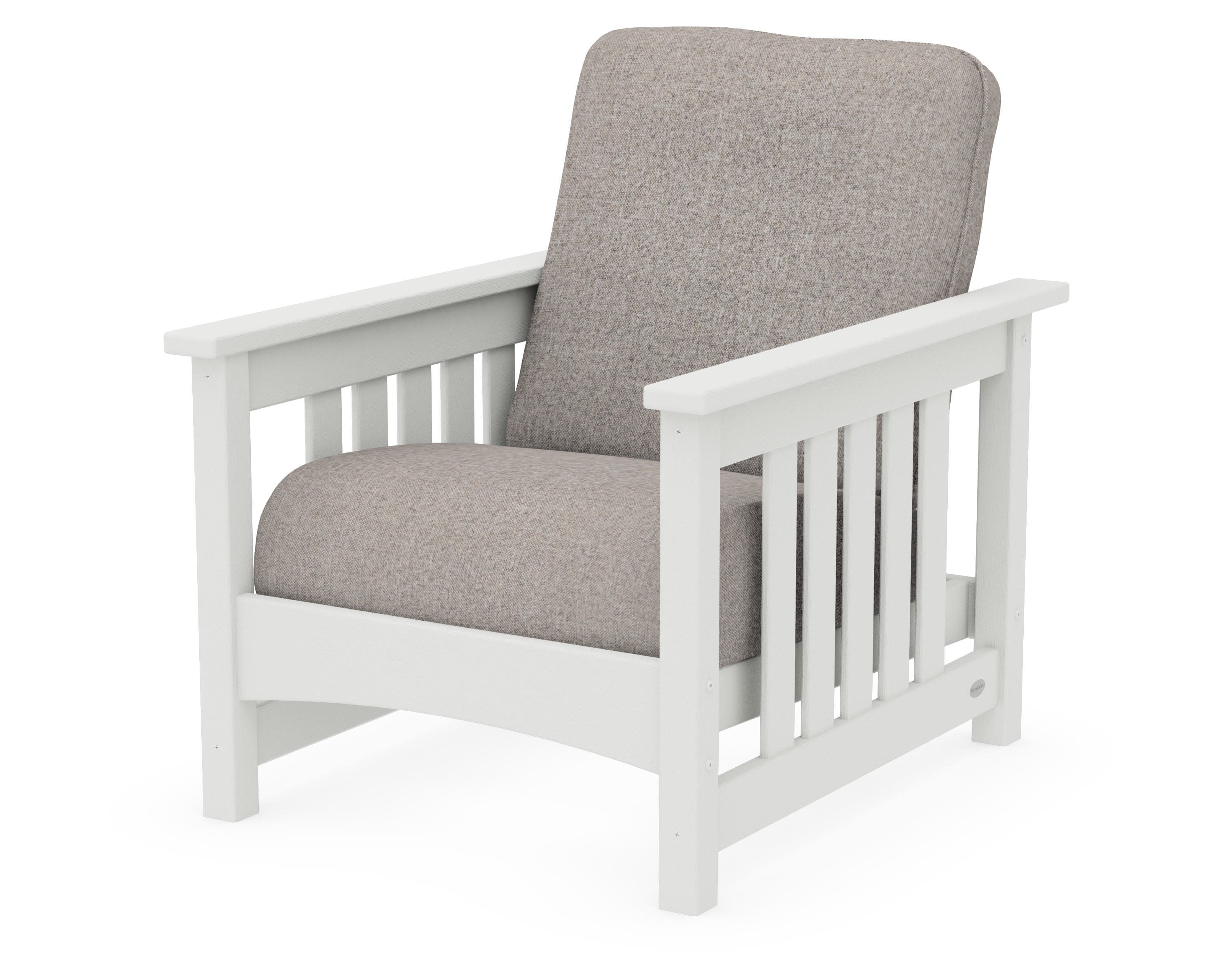 Club Mission Chair in Vintage White / Weathered Tweed