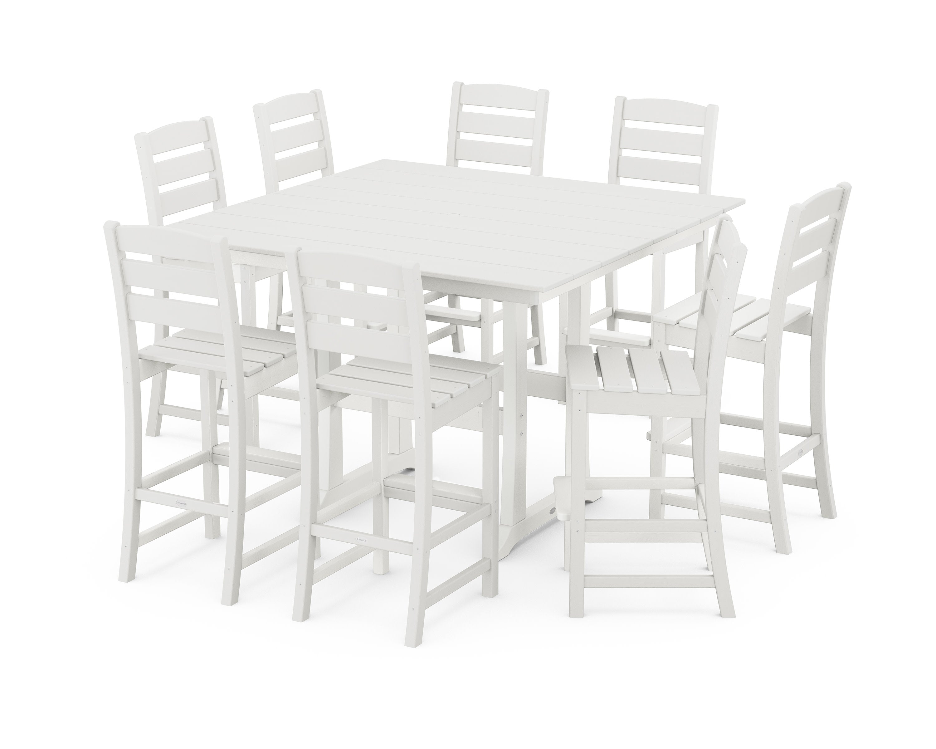 Lakeside 9-Piece Bar Side Chair Set in Vintage White