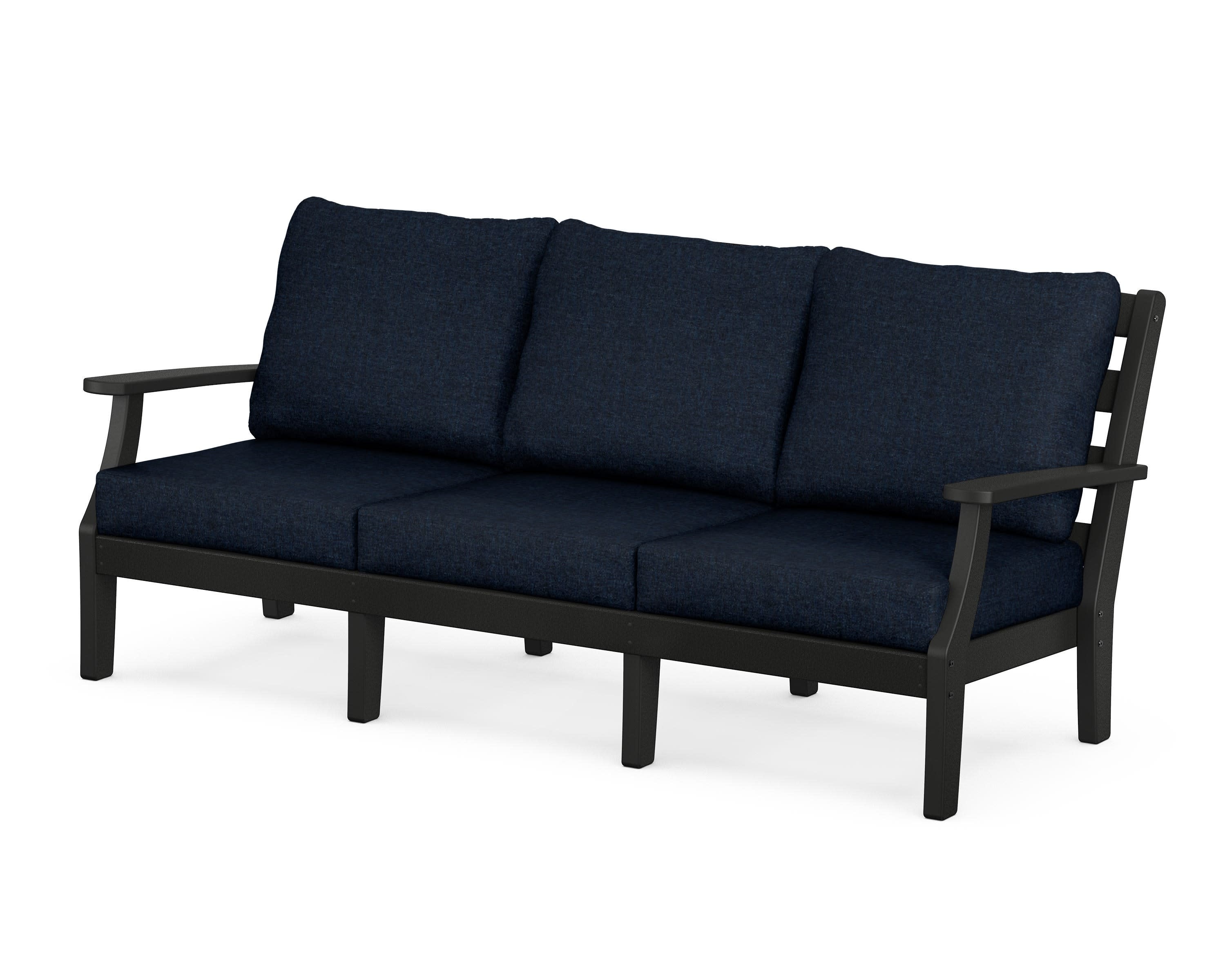 Chesapeake Deep Seating Sofa in Black / Marine Indigo
