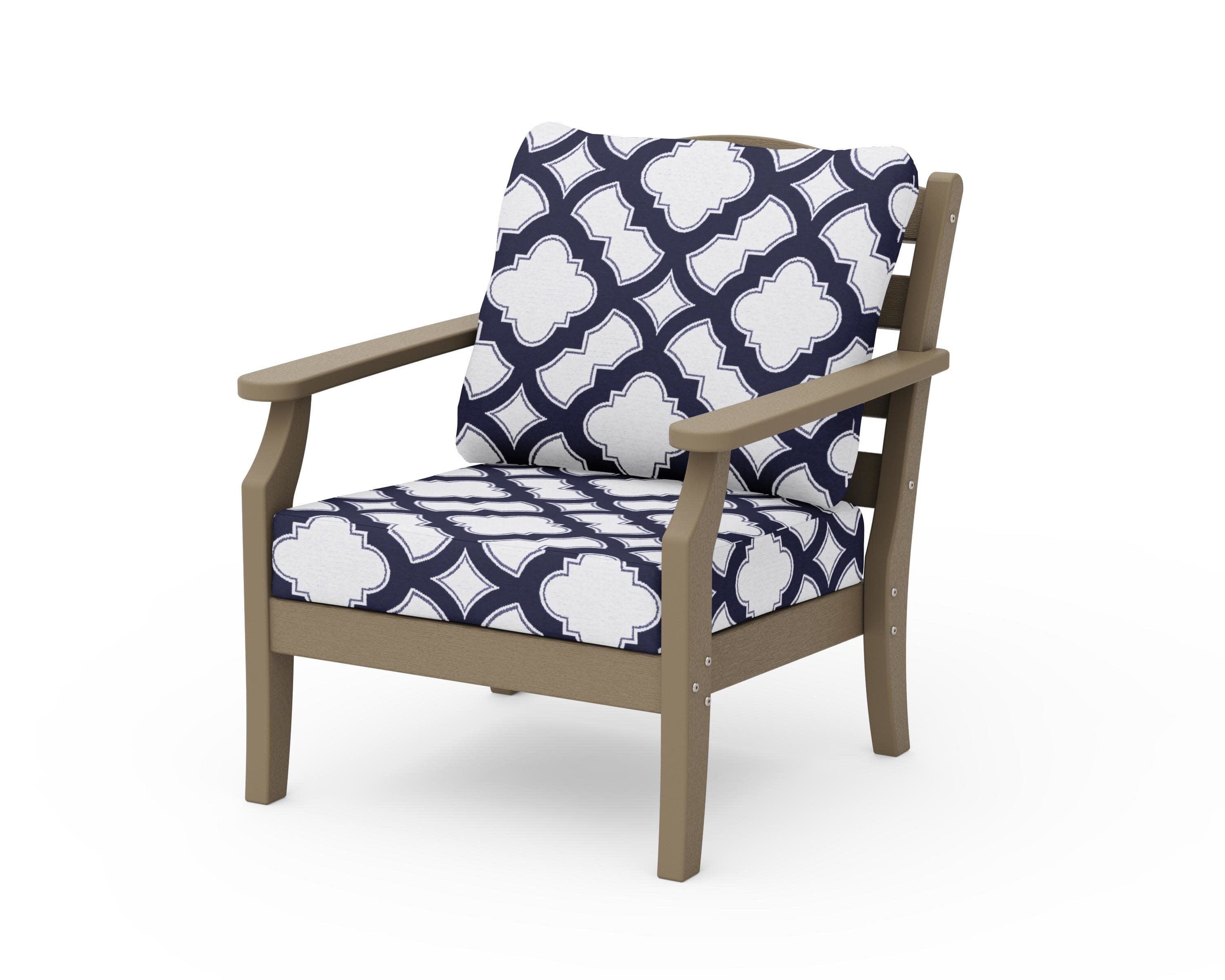 Savannah Deep Seating Chair in Vintage Sahara / Trellis Navy