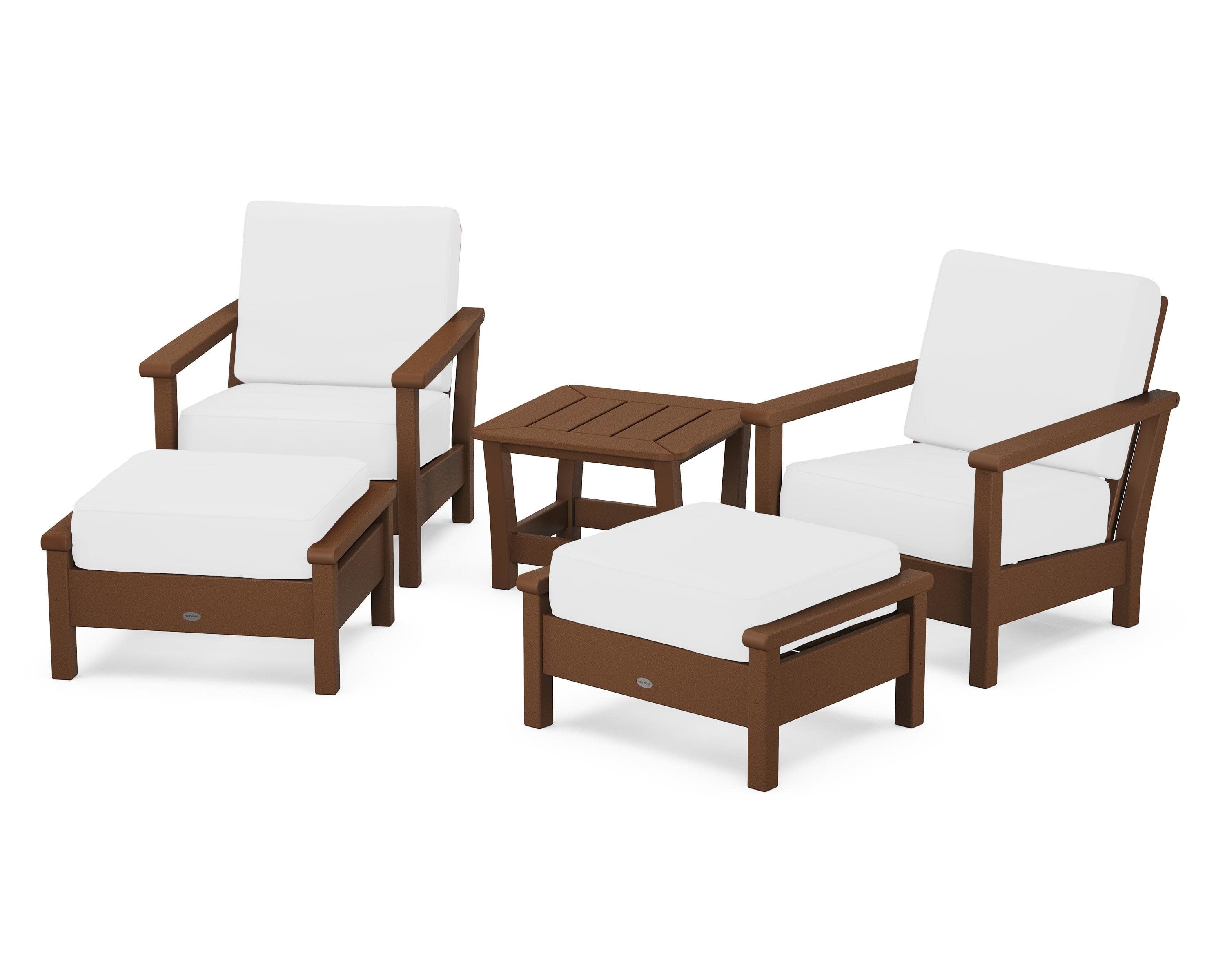 Harbour 5-Piece Deep Seating Chair Set in Teak / Natural