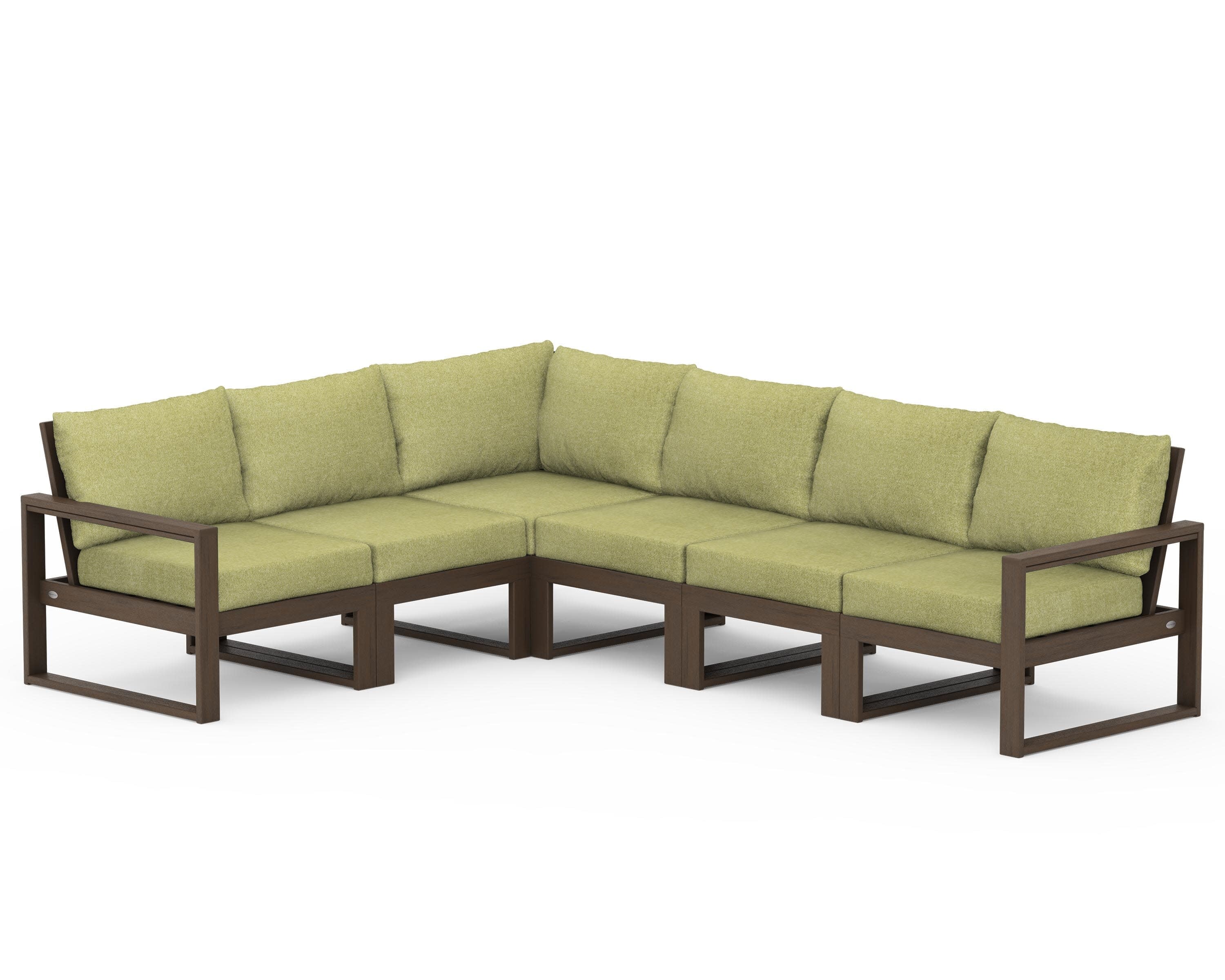EDGE 6-Piece Modular Deep Seating Set in Kona / Chartreuse Boucle