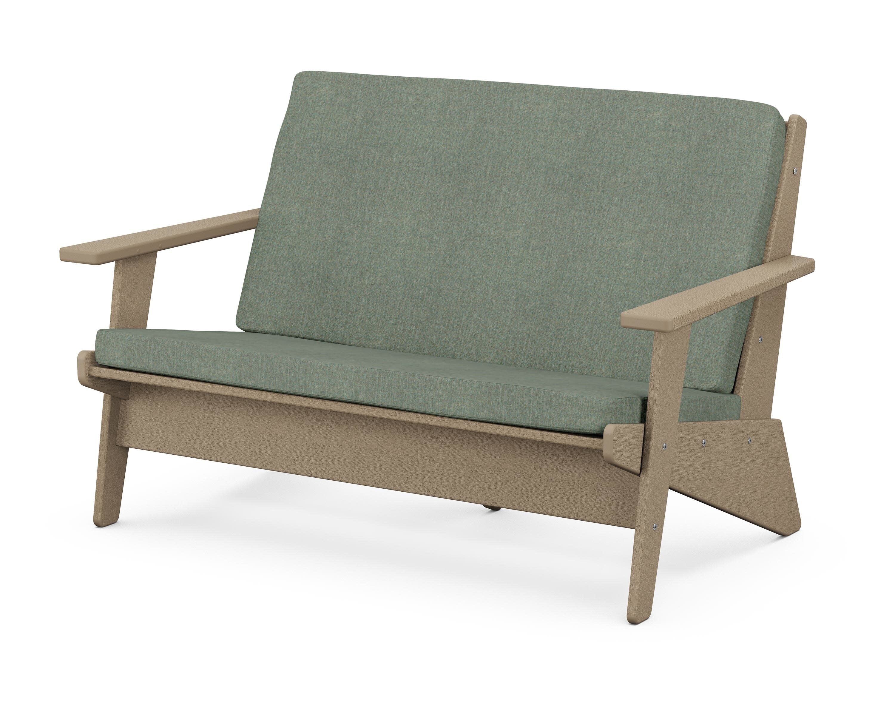Riviera Modern Lounge Loveseat in Vintage Sahara / Cast Sage