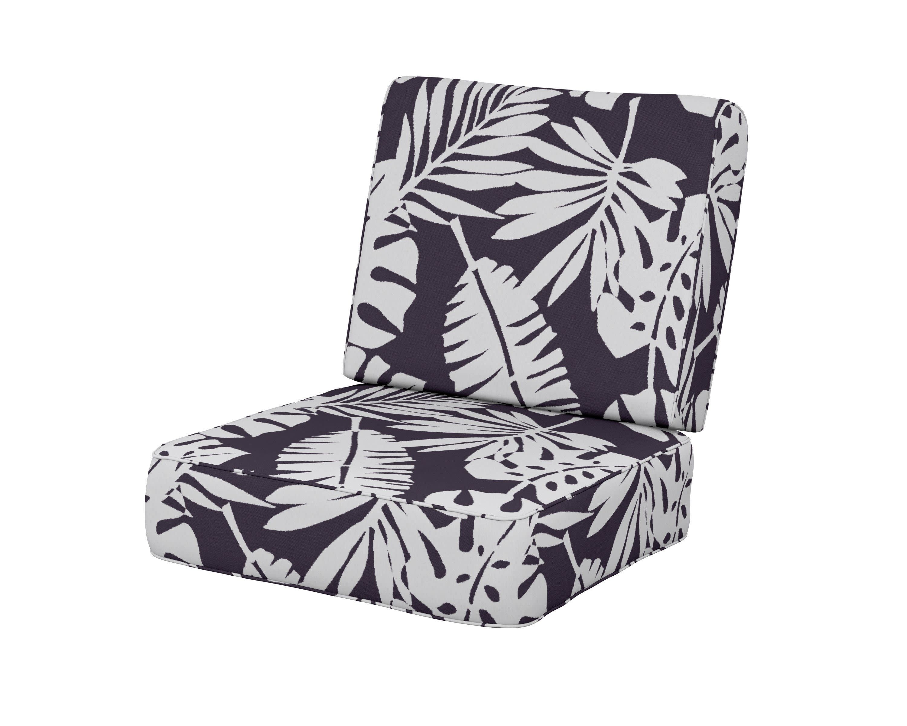 Ateeva Harbour Seat and Back Cushion in Leaf Navy