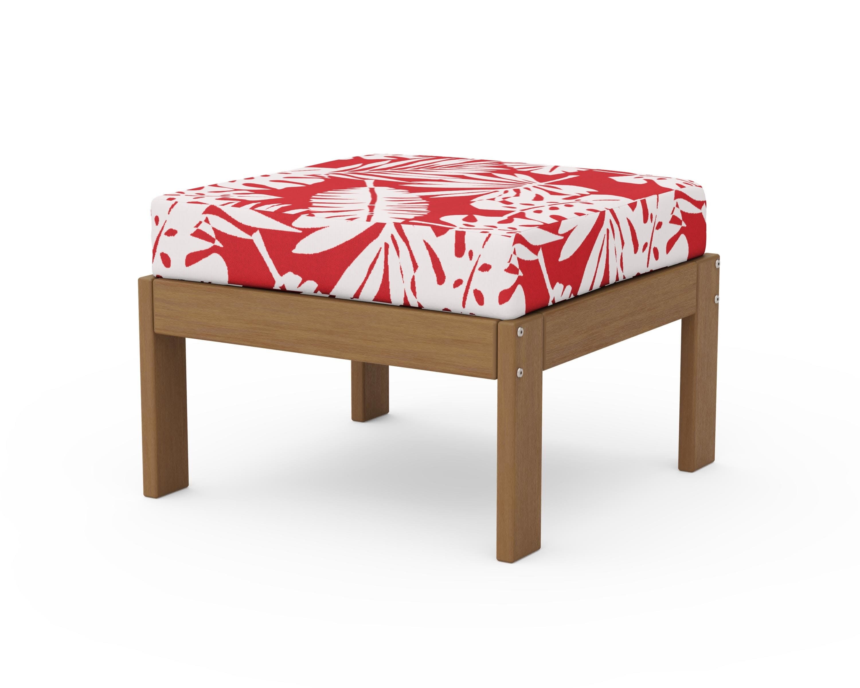 Vineyard Modular Ottoman in Natural / Leaf Crimson