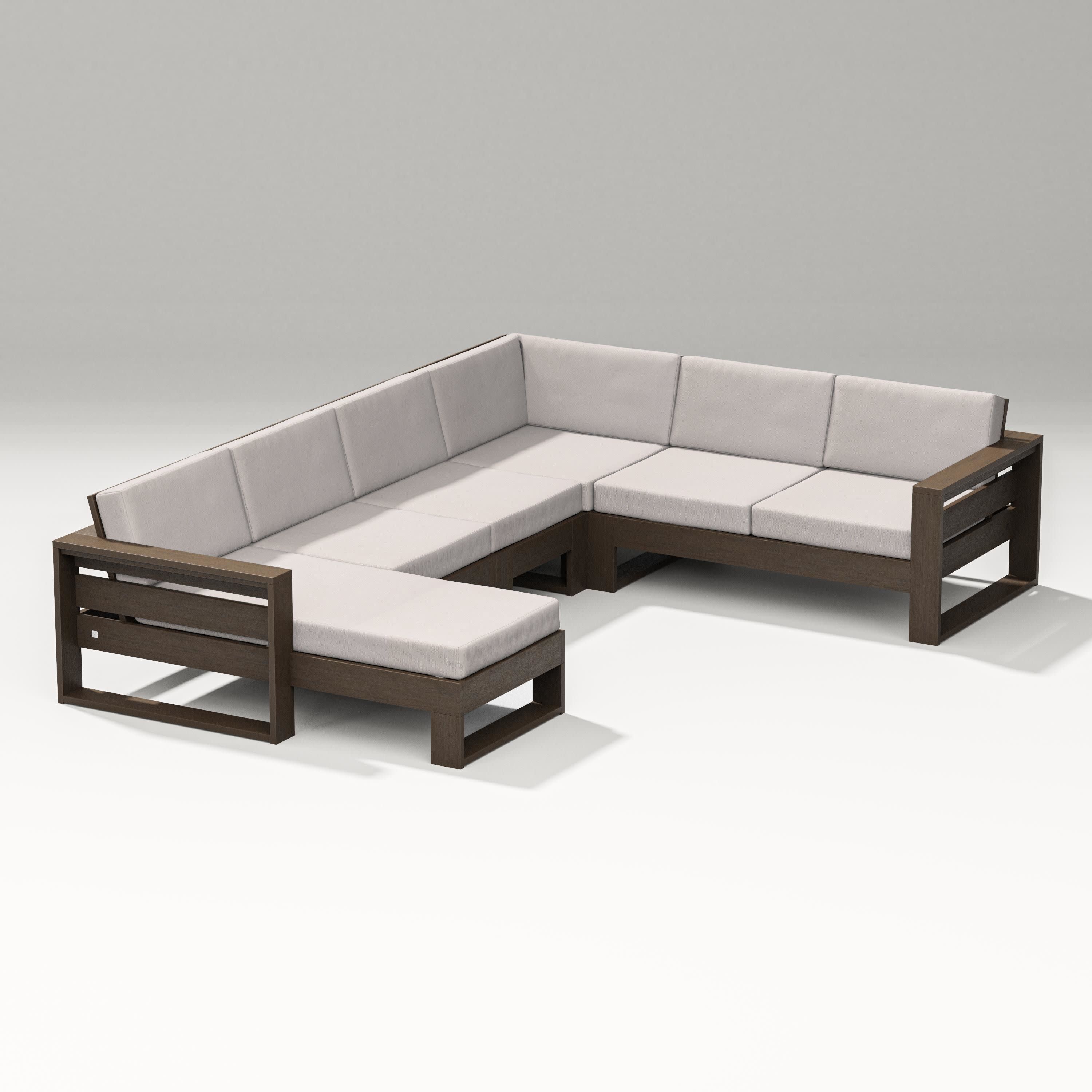 Latitude Corner Sectional with Left Chaise in Kona / Dune Burlap