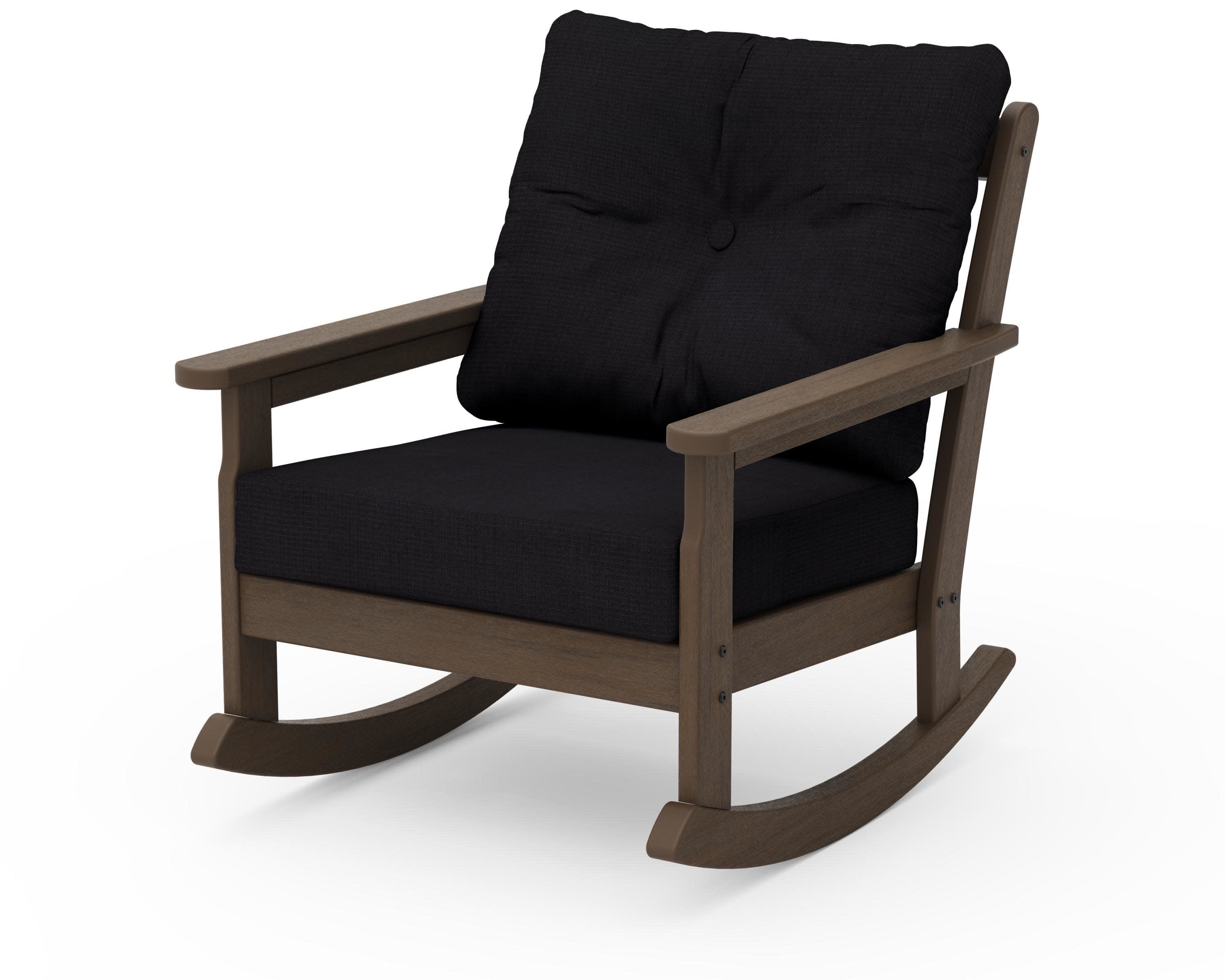 Vineyard Deep Seating Rocking Chair in Kona / Midnight Linen