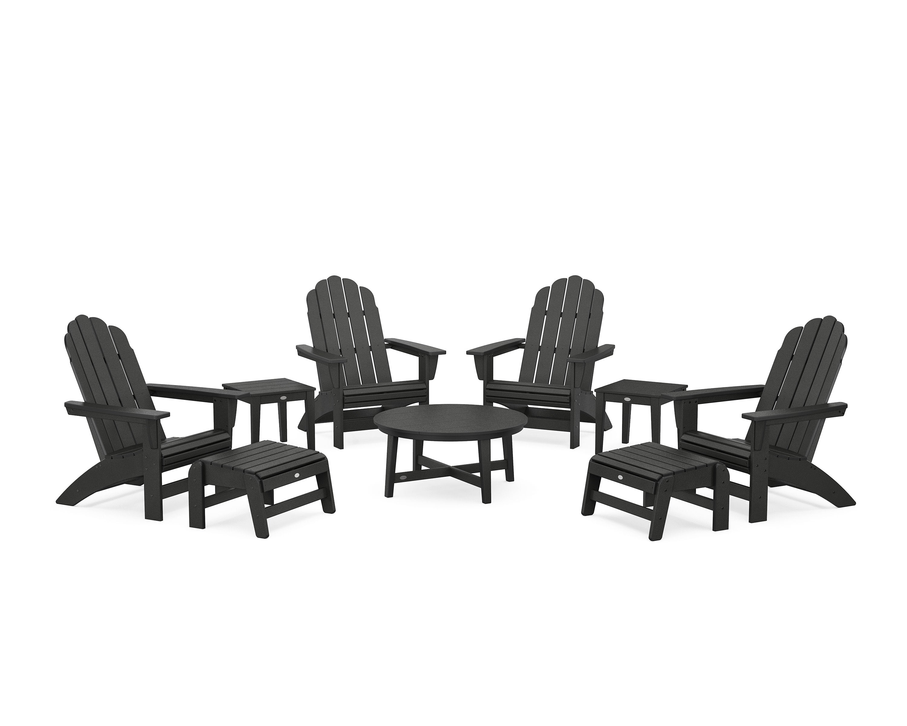 Vineyard Grand Adirondack 9-Piece Conversation Set in Black