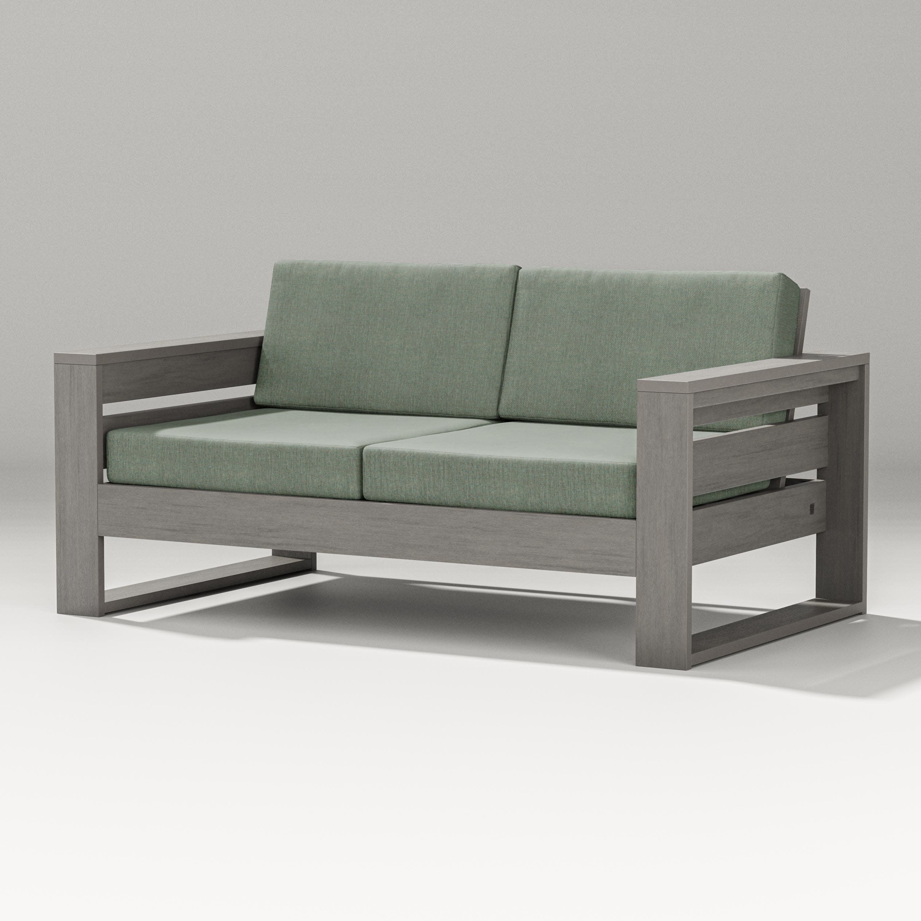Latitude Loveseat in Driftwood / Cast Sage