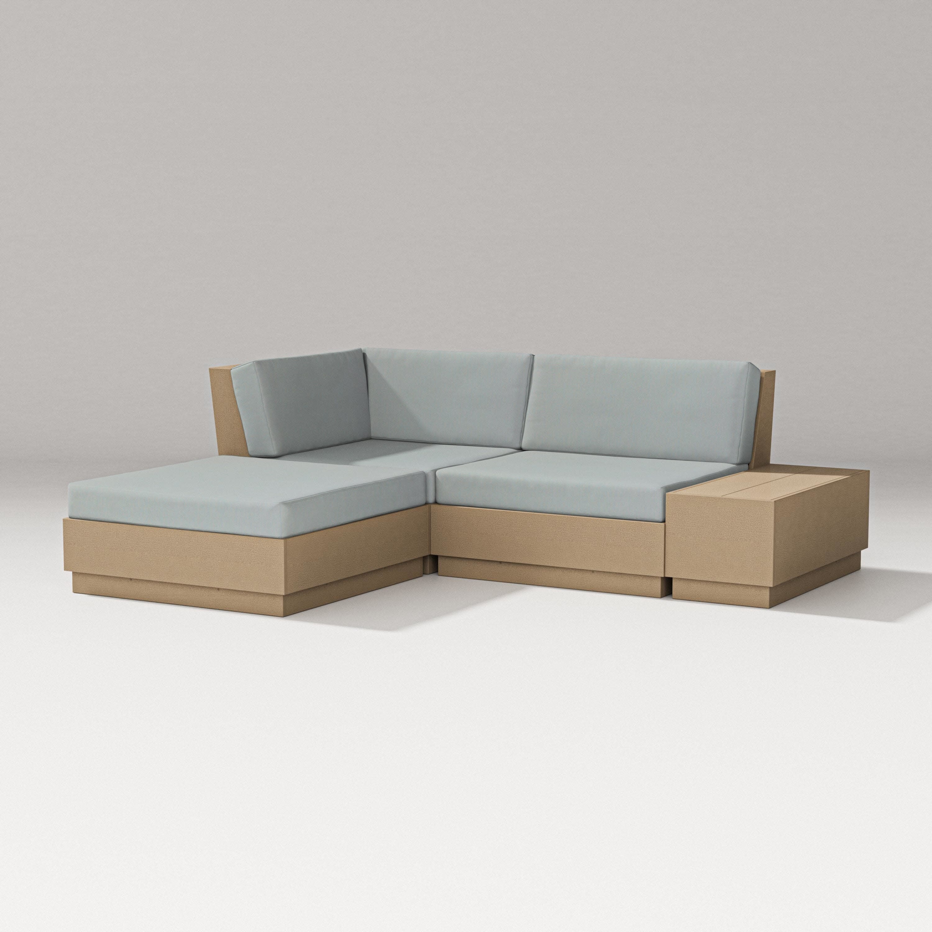 Elevate Loveseat Sectional with Chaise in Vintage Sahara / Spa