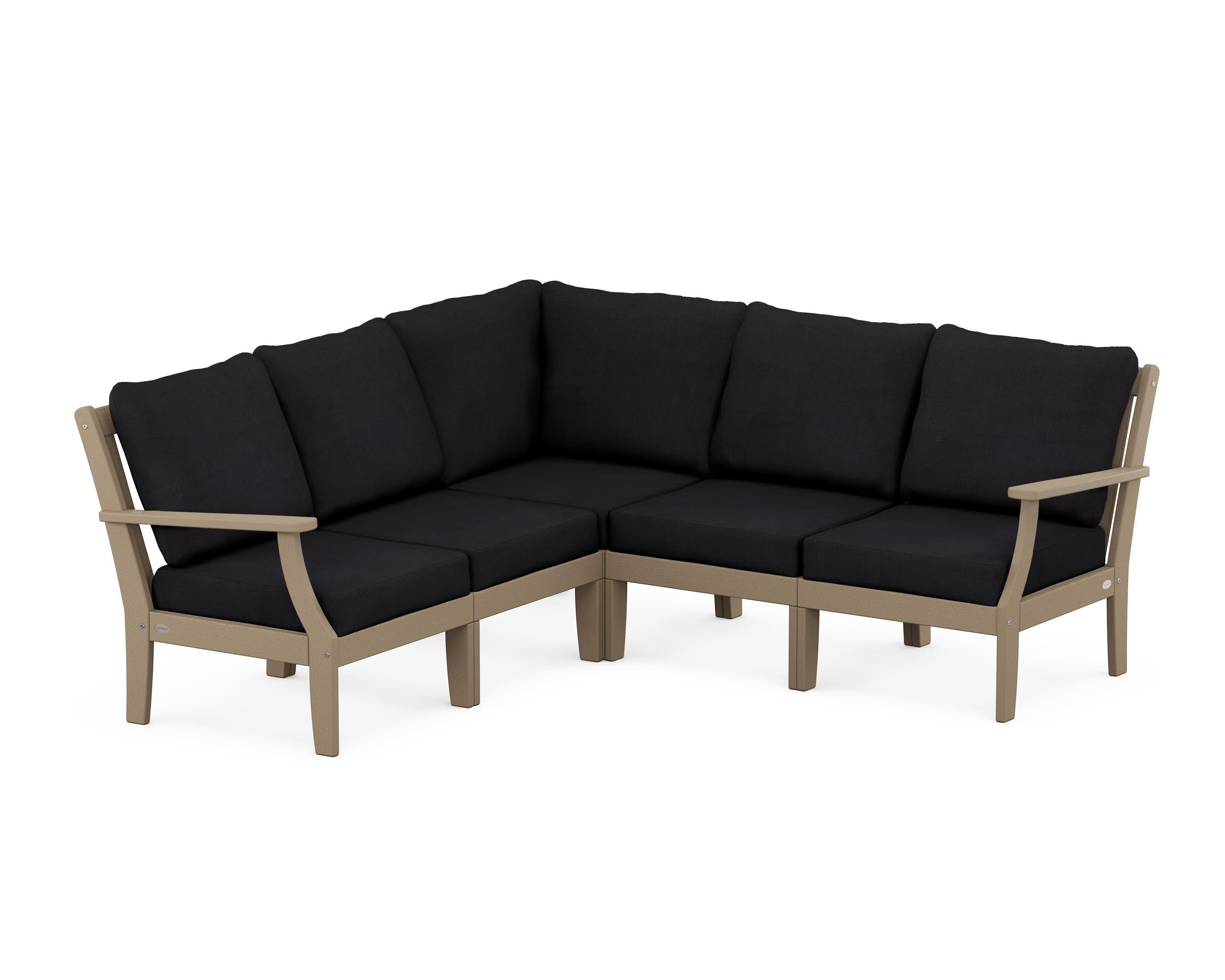 Braxton Modular 5-Piece Deep Seating Set in Vintage Sahara / Midnight Linen