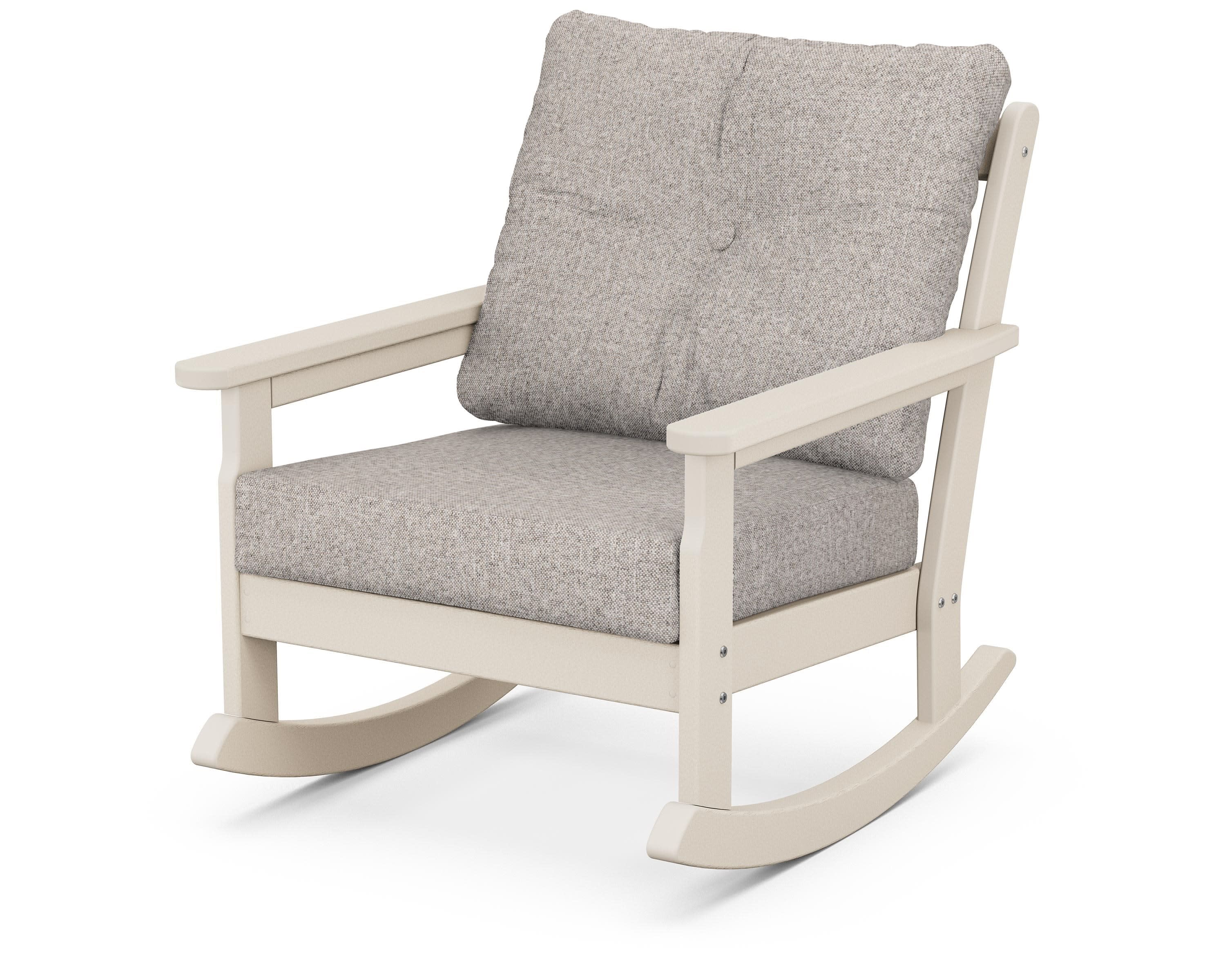Vineyard Deep Seating Rocking Chair in Sand / Weathered Tweed