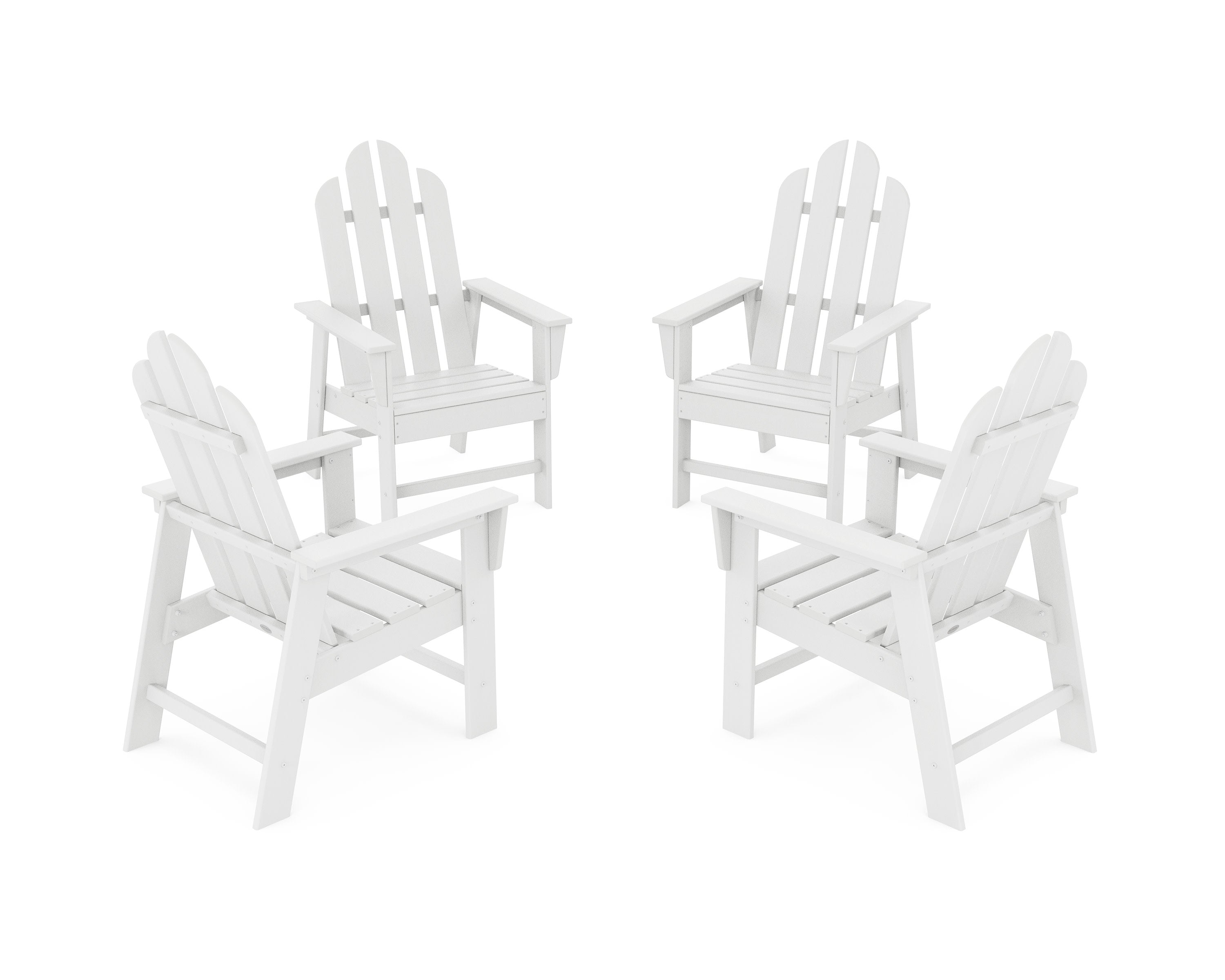 Long Island 4-Piece Upright Adirondack Conversation Set in White