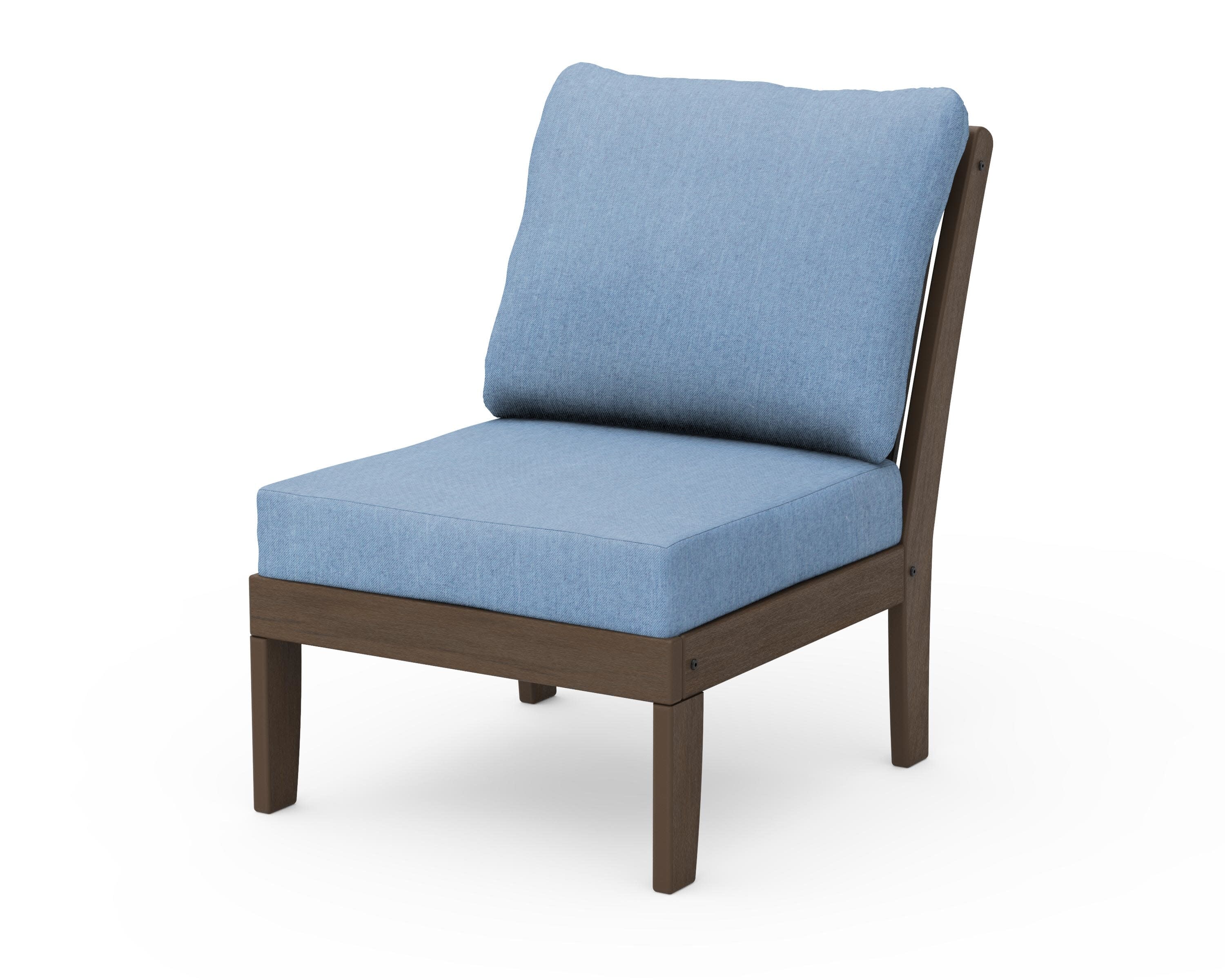 Braxton Modular Armless Chair in Kona / Sky Blue
